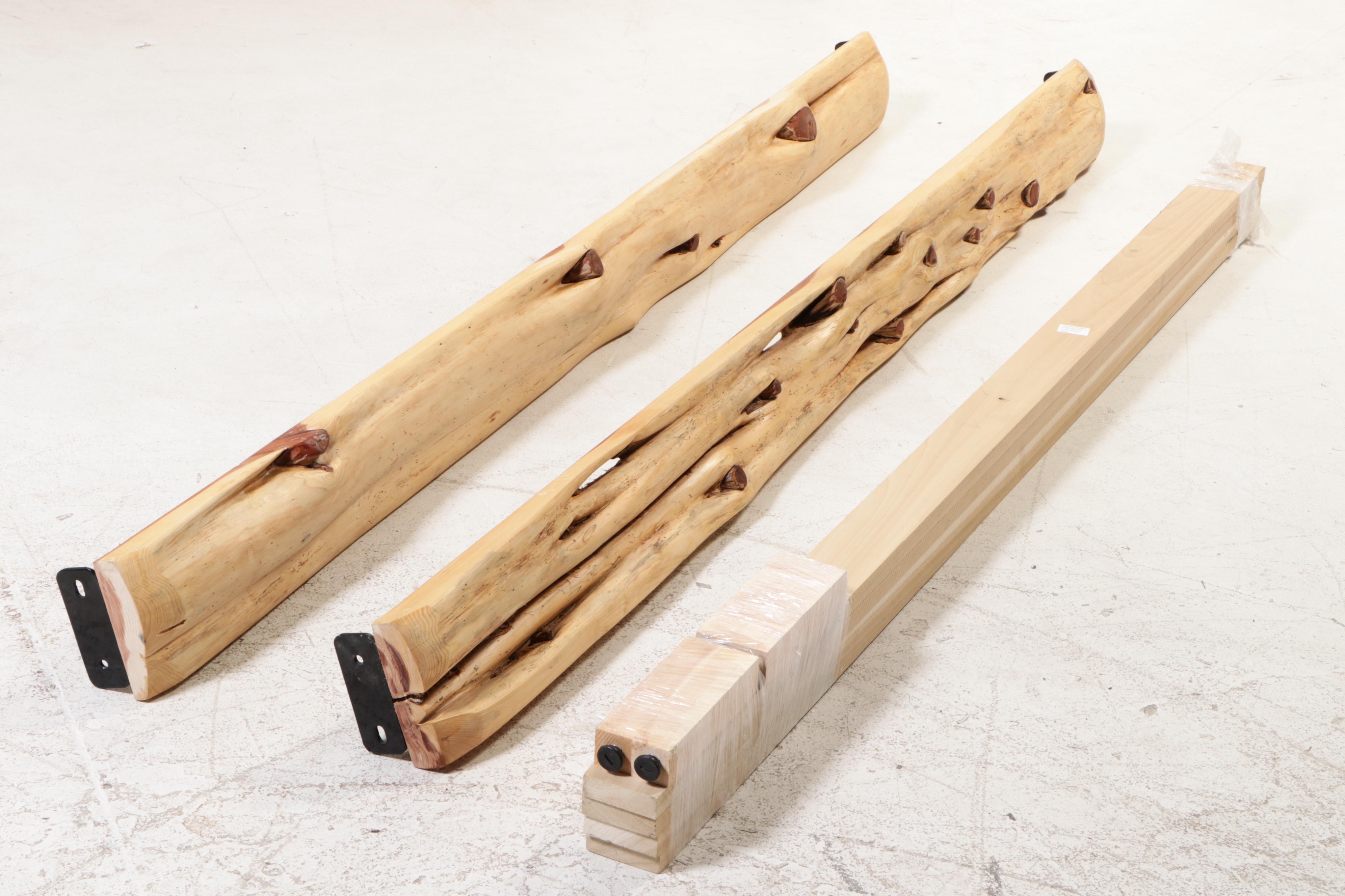 Rustic Scraped Log King Size Bed Frame