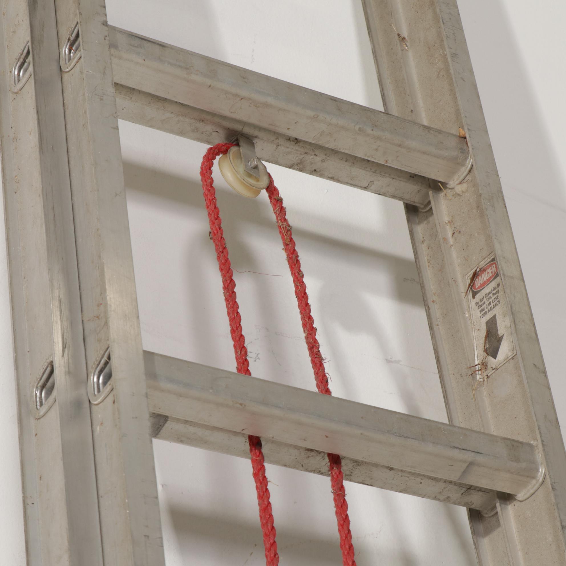 Werner 21' Aluminum Step Ladder, White Metal Extension Ladder, and Utility Pole