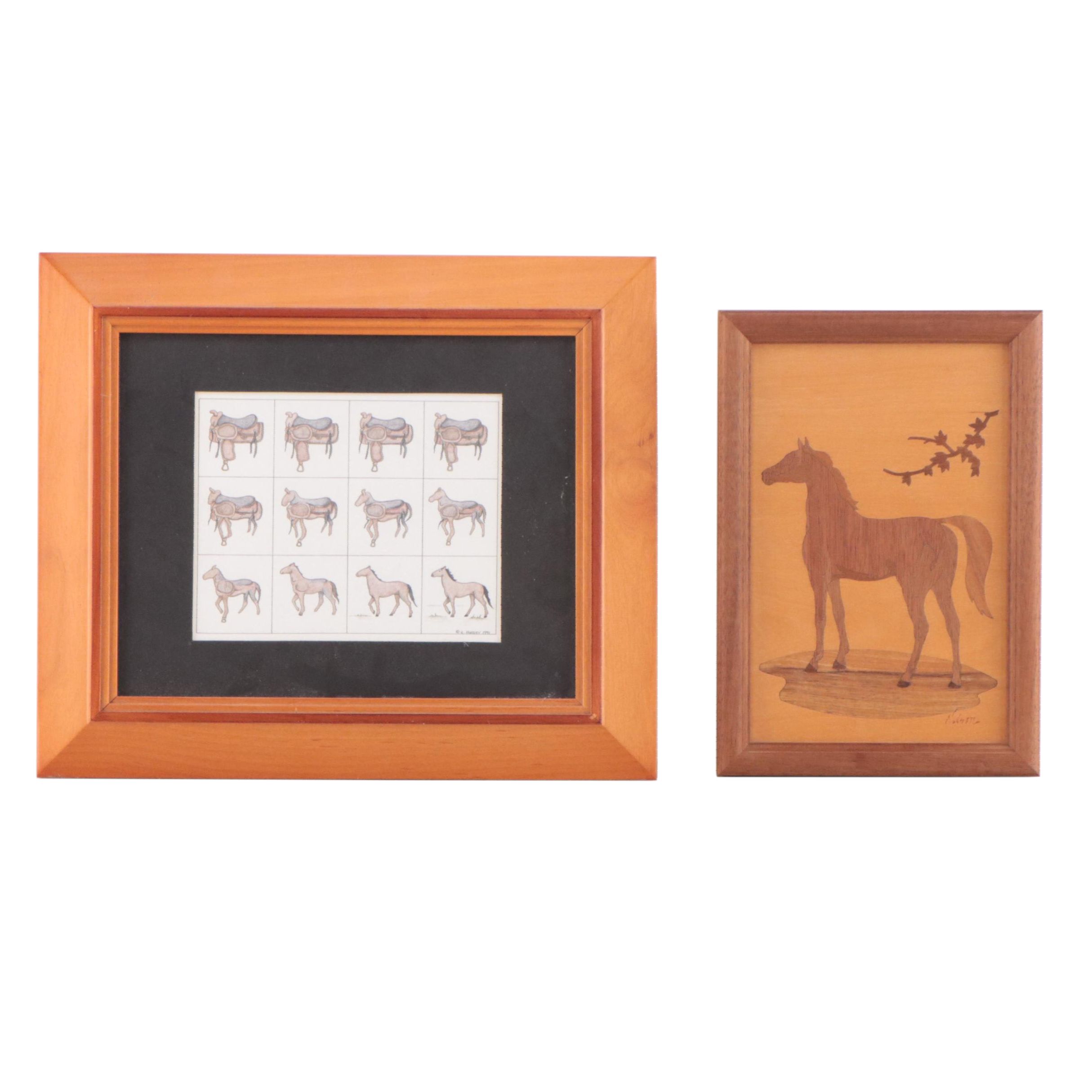 After Elizabeth Halsey Transformation Print of Saddle to Horse and More