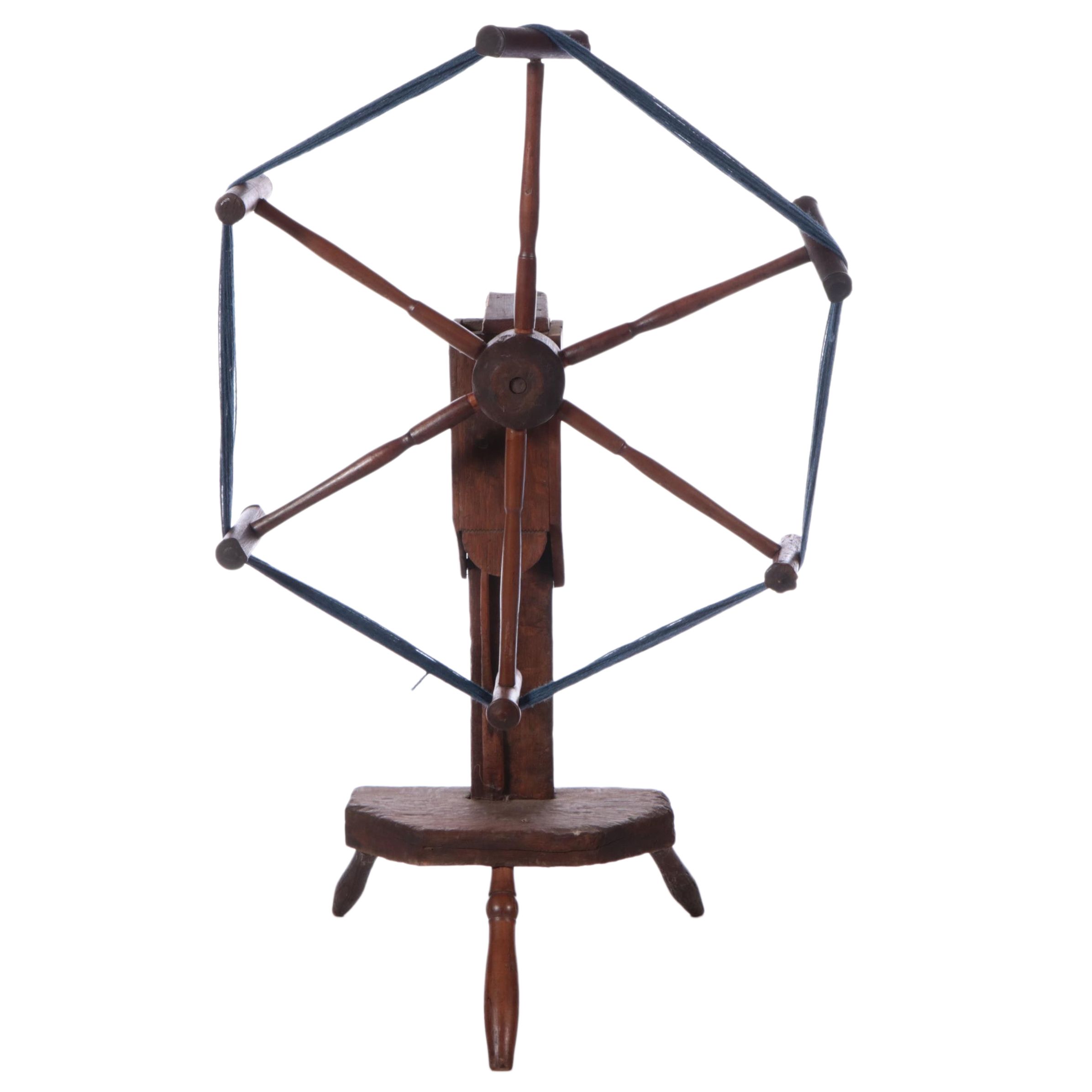 Primitive Walnut Wool Winder, 19th Century
