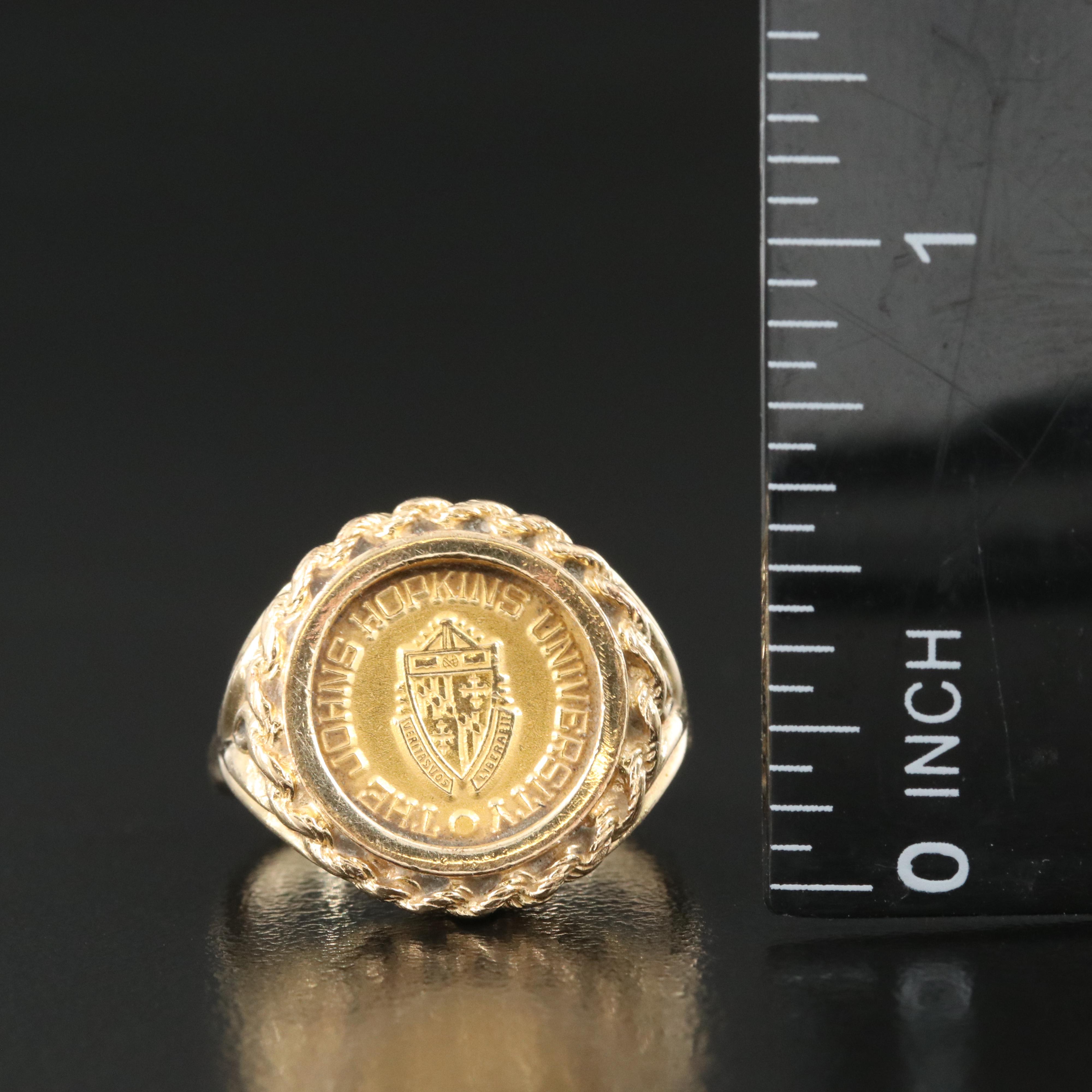 14K Johns Hopkins University Class Ring