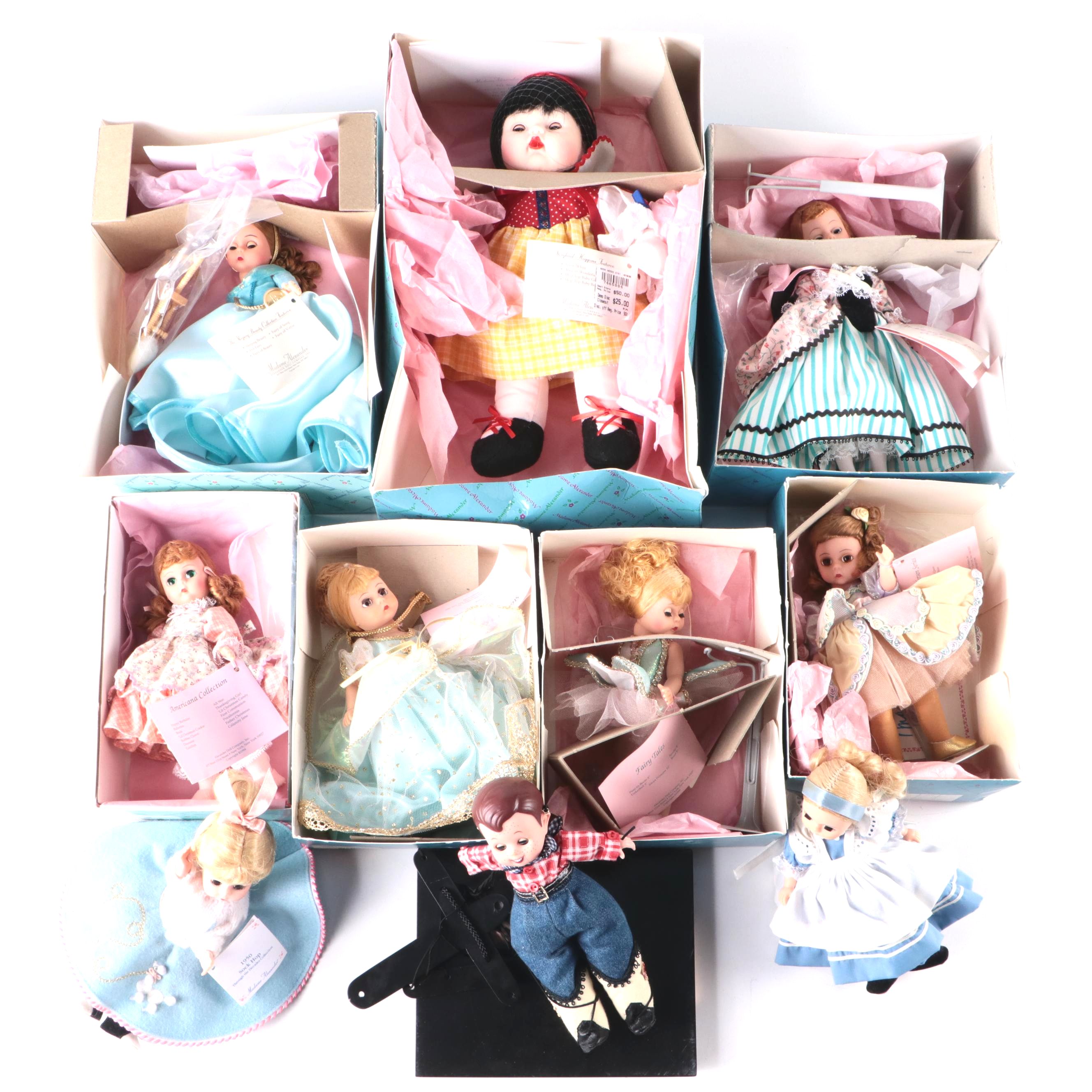 Madame Alexander Storybook Dolls Including Alice, Tinkerbell, Sleeping Beauty