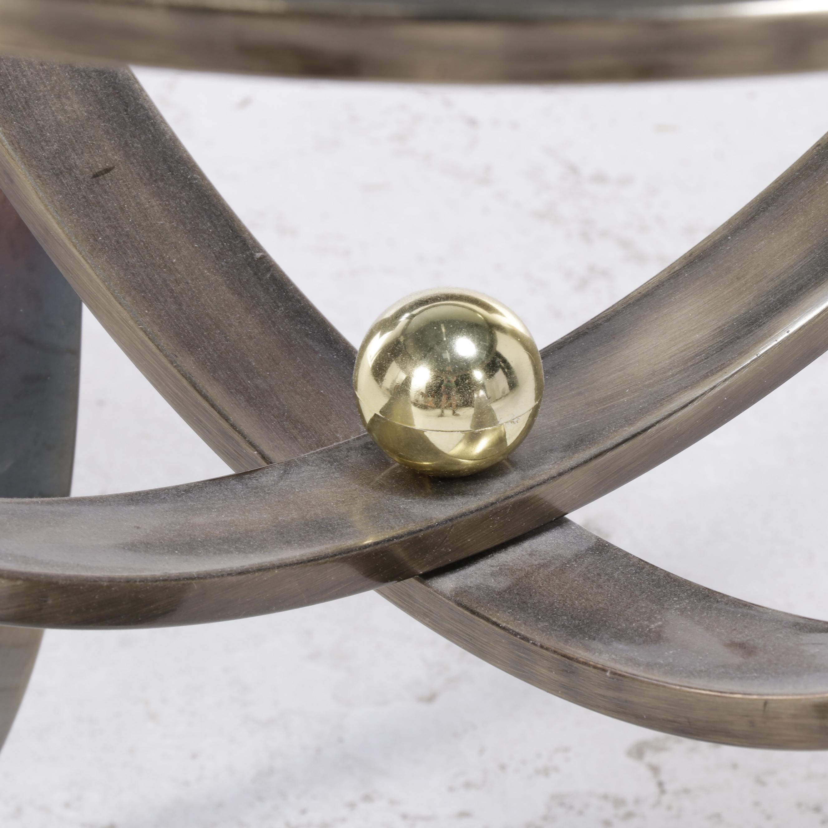 Rosalco "Commodore Collection" Metal and Glass Top End Table, Late 20th Century