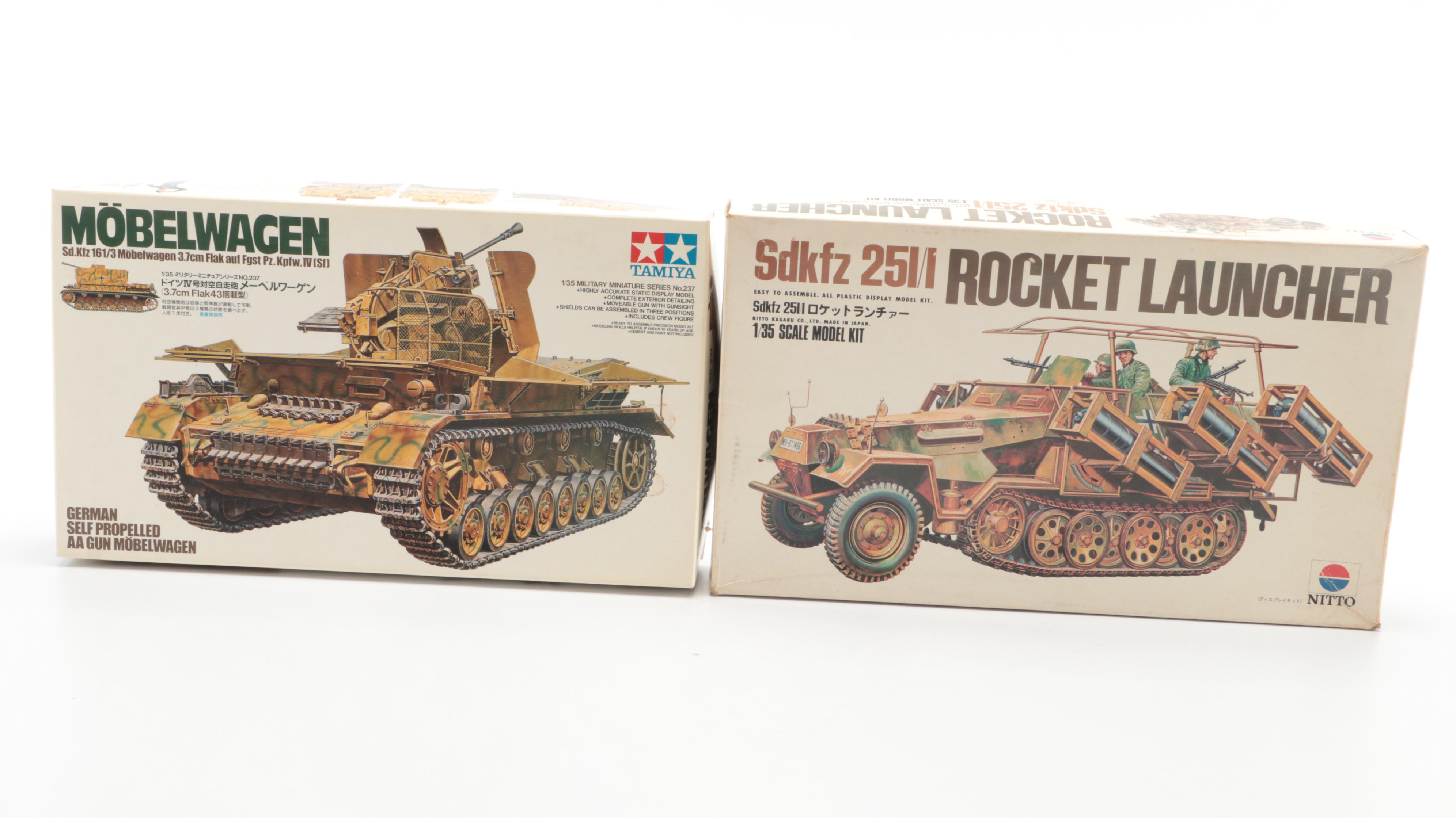 Mobelwagen, Wespe, Schienenwagen, and More Model Tank Kits