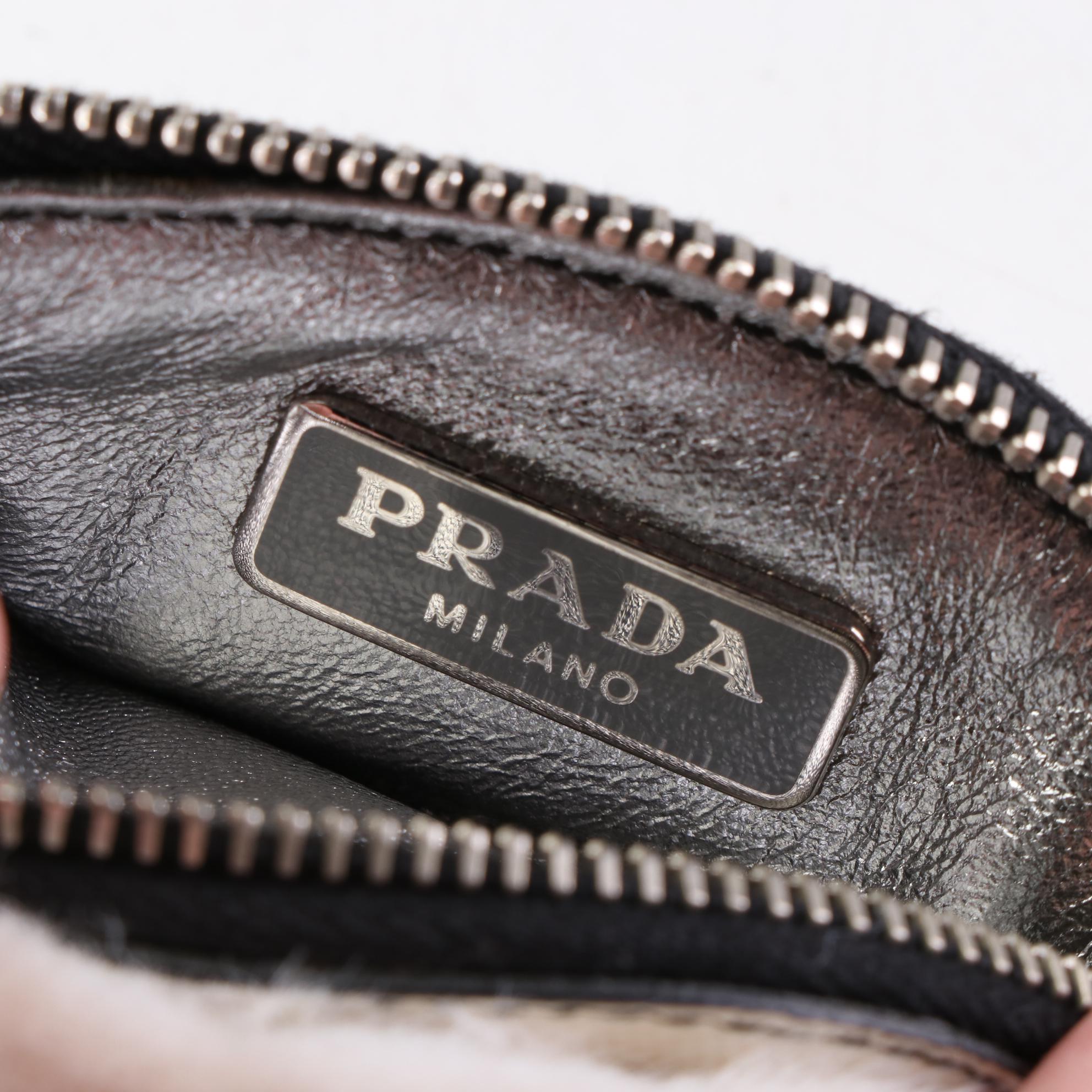 Prada Polar Bear Coin Purse Bag Charm in Saffiano Leather and Faux Fur