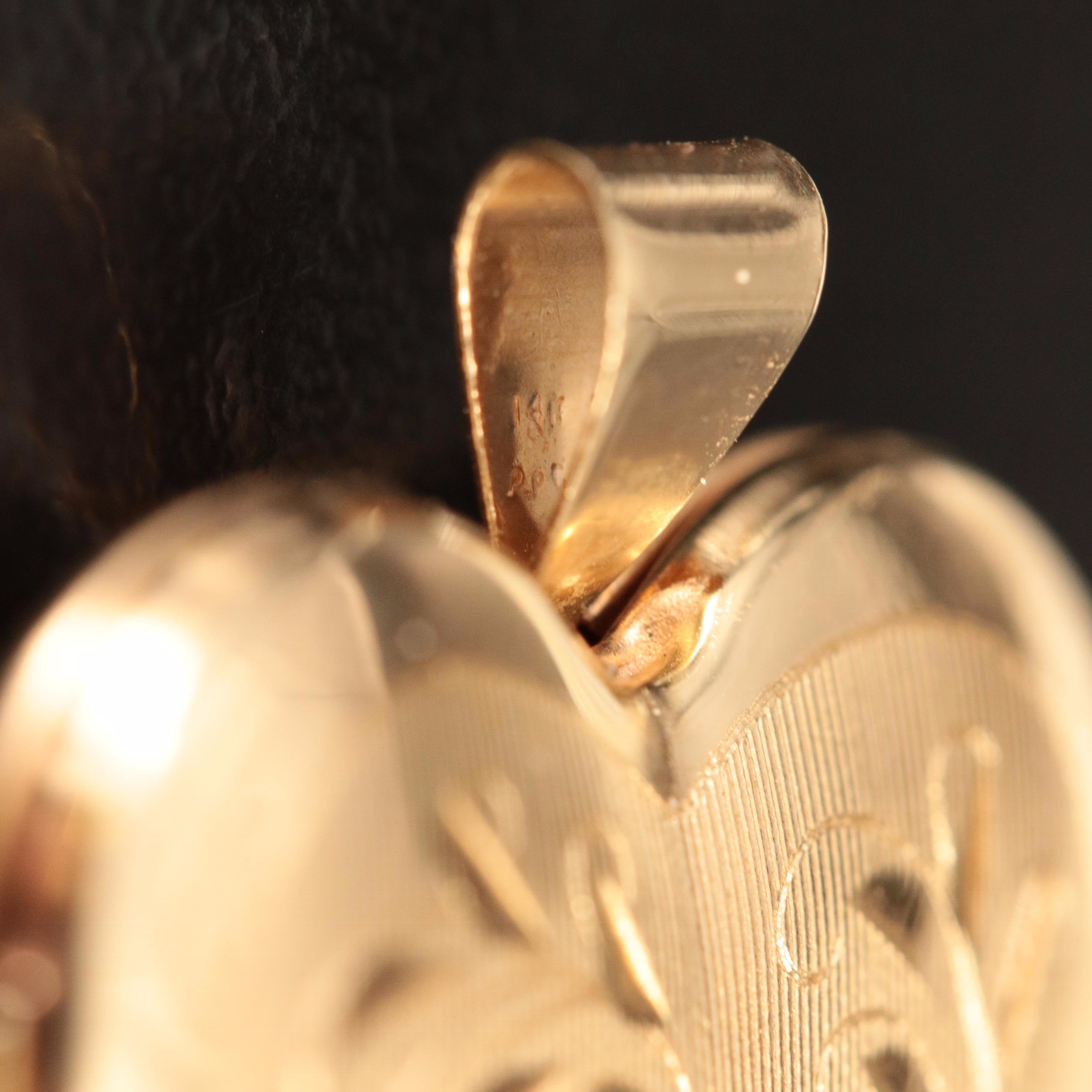 14K Four Photograph Heart Locket Necklace