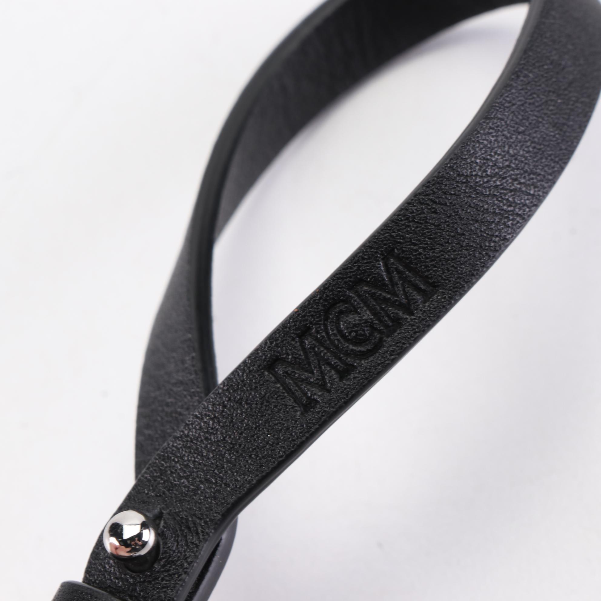 MCM Bag Charm in Leather and Cognac Visetos with Box