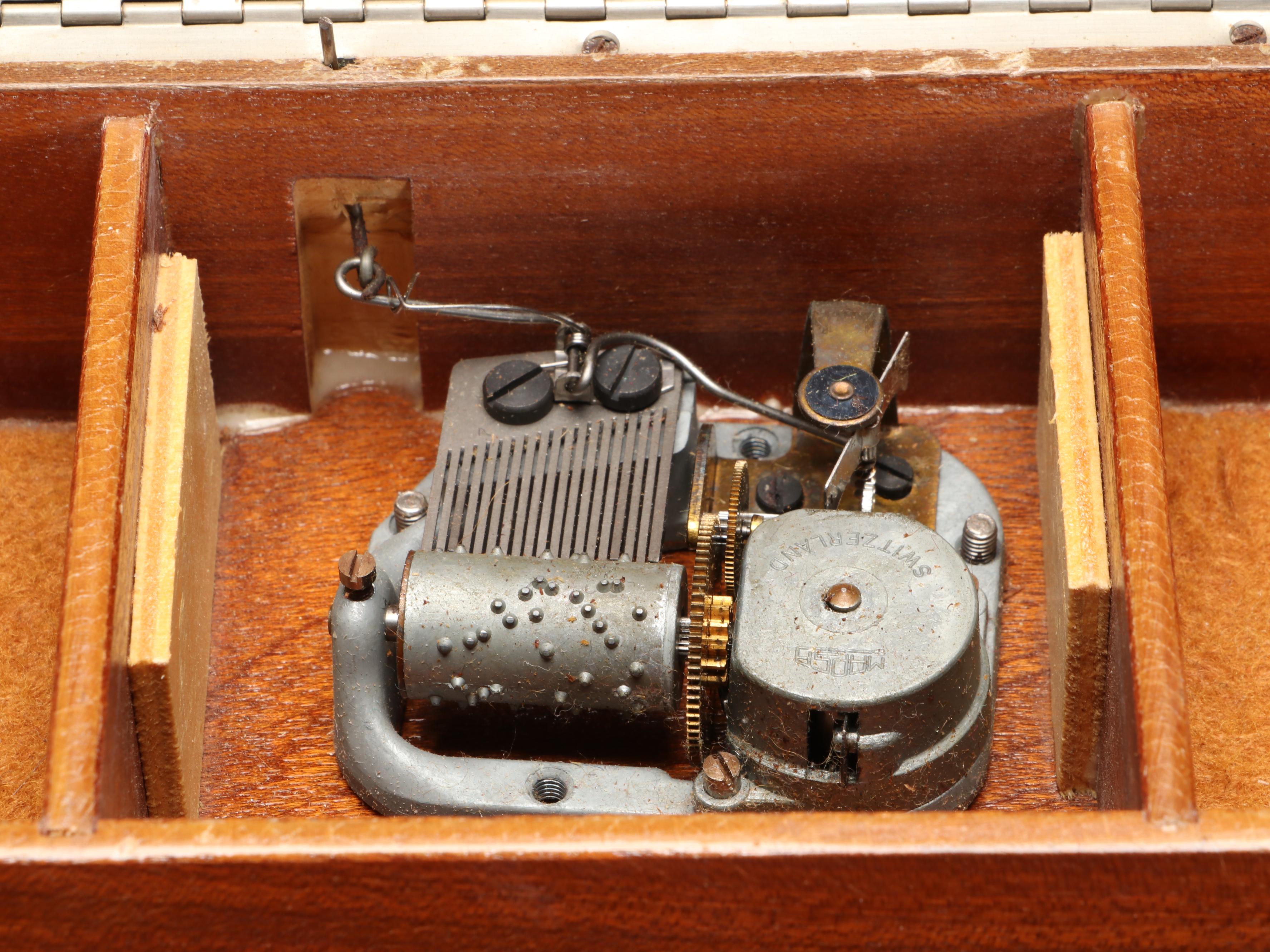 Italian Inlaid Marquetry Music Box Side Table