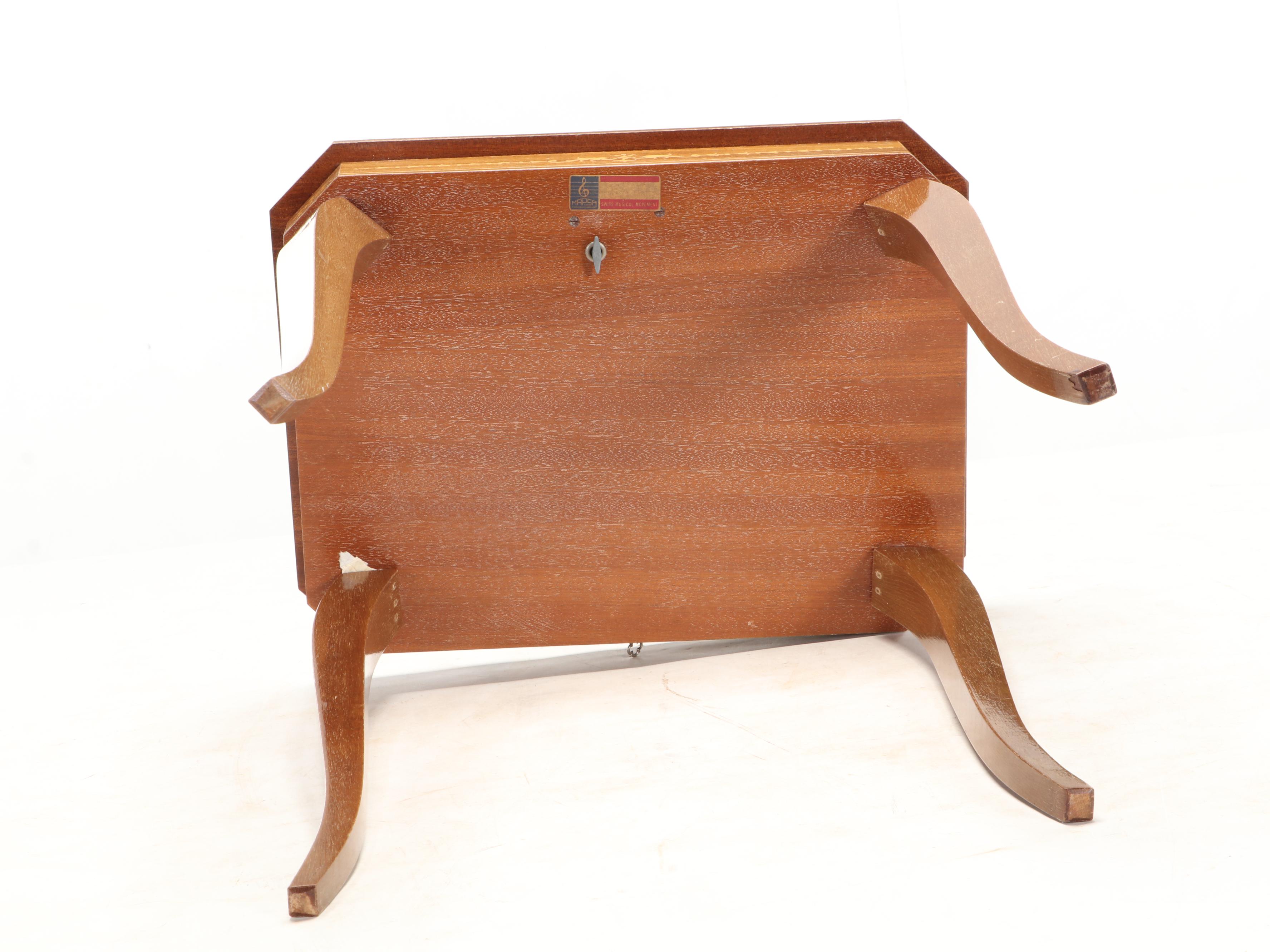 Italian Inlaid Marquetry Music Box Side Table