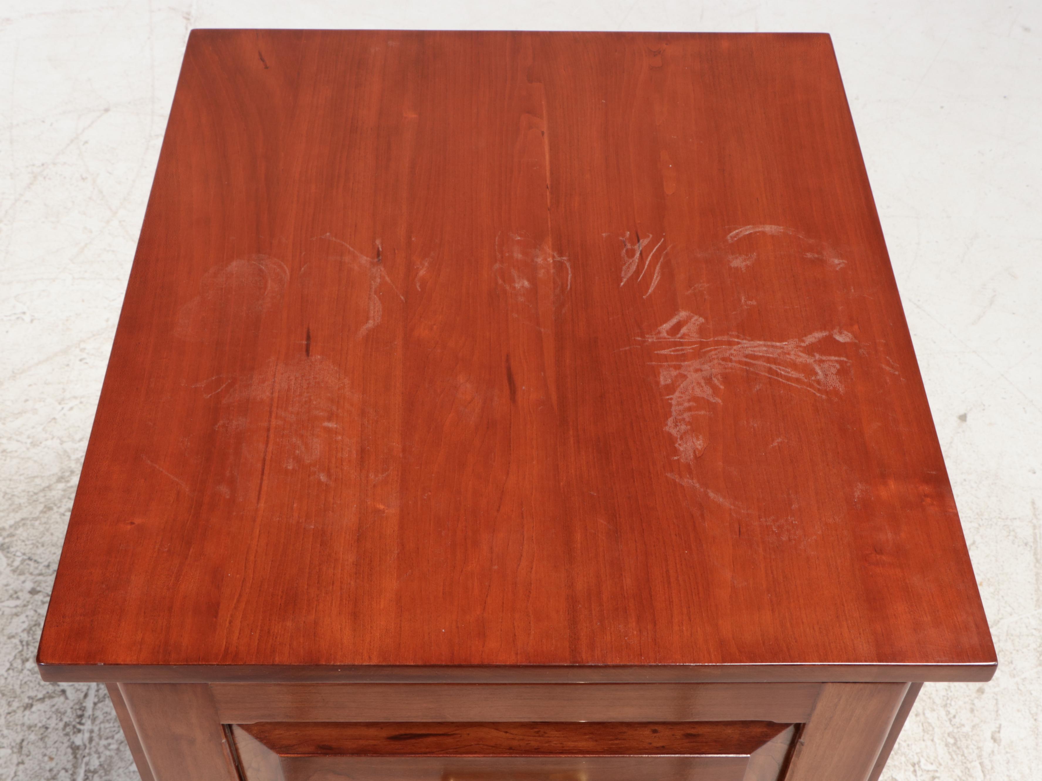 Contemporary Paneled Cherry Three-Drawer Filing Cabinet