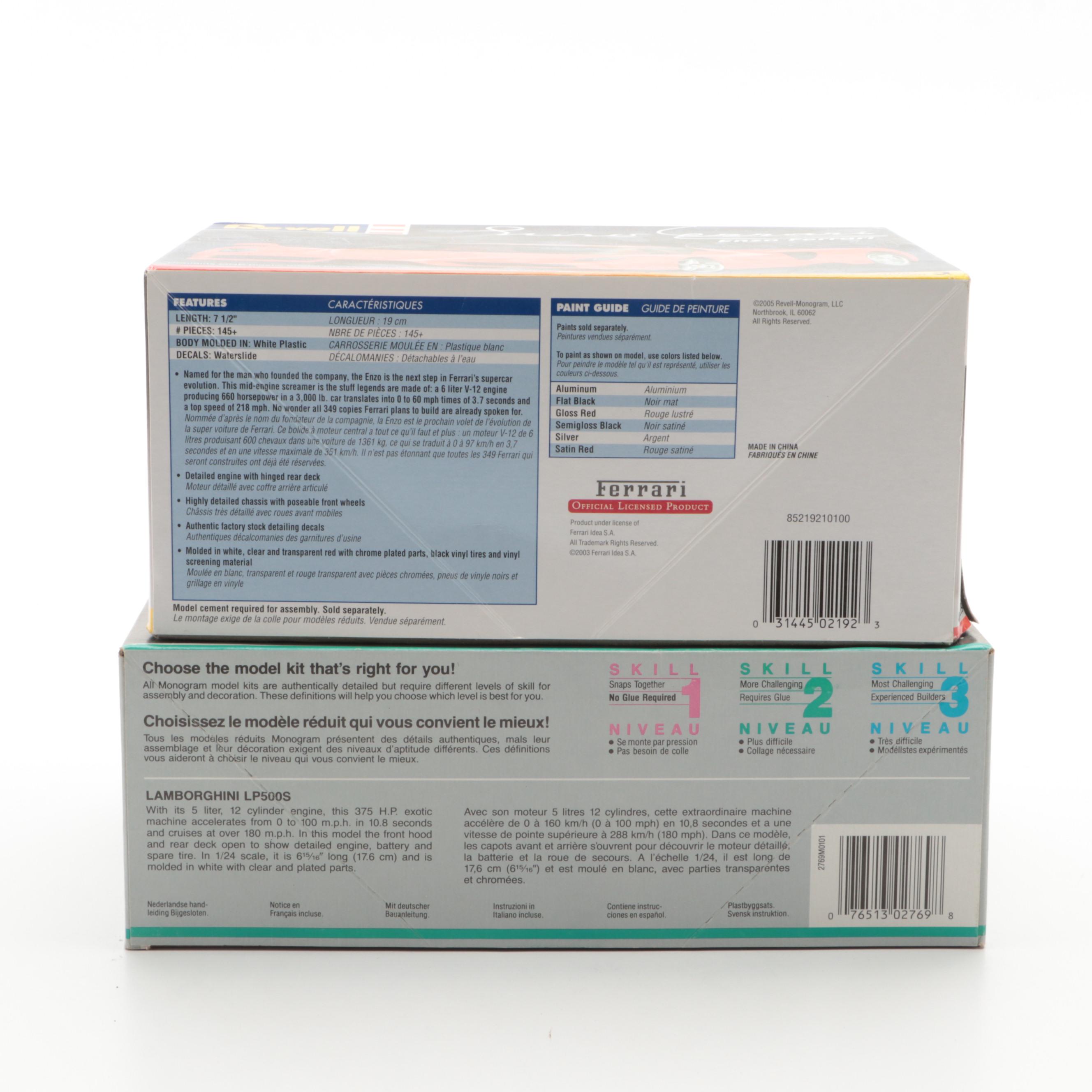 Lamborghini LP500S, Ferrari F40, and More Model Car Kits