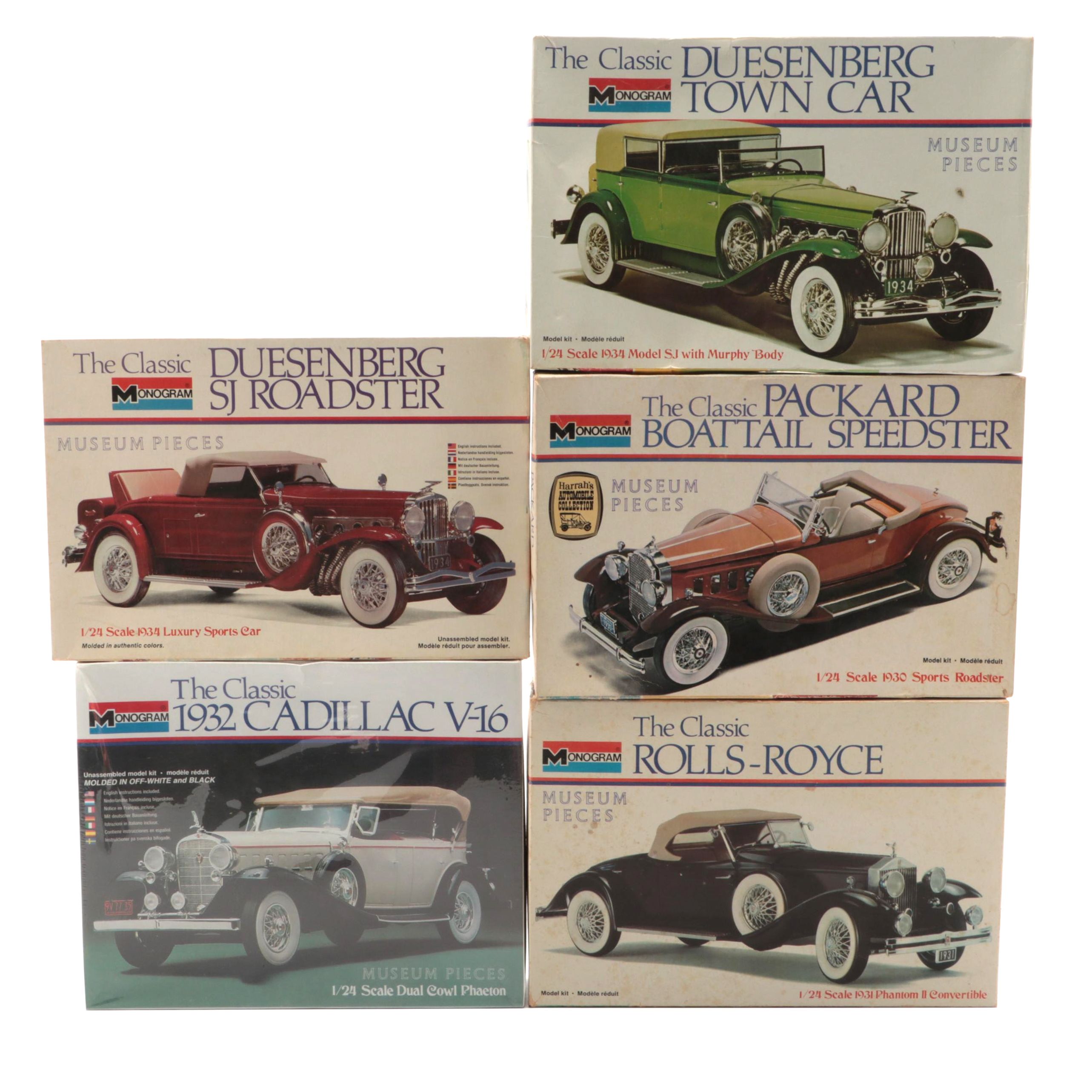 Monogram Model 1930s Convertibles and Roadsters Including Rolls-Royce