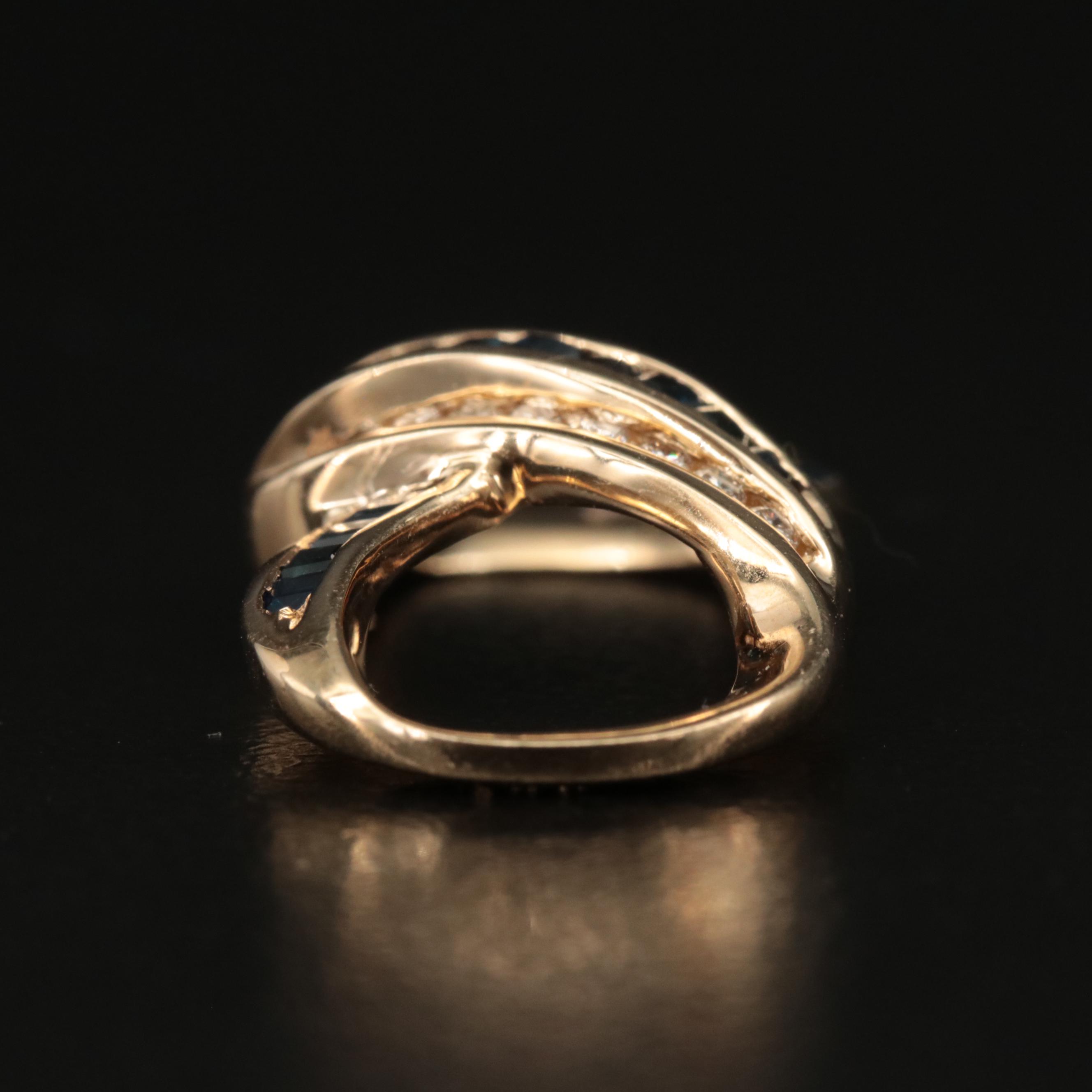 14K Diamond and Sapphire Infinity Slide Pendant