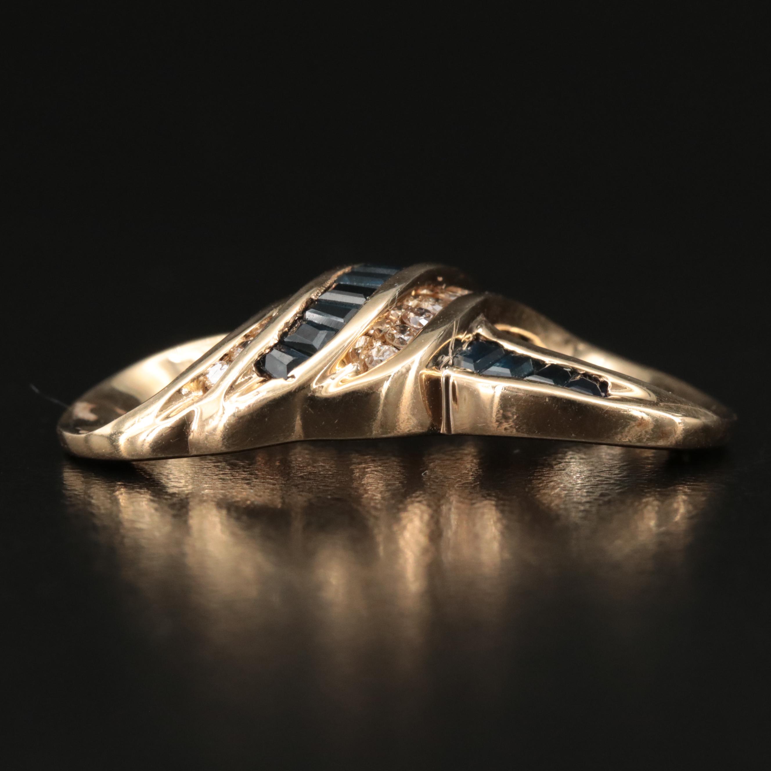 14K Diamond and Sapphire Infinity Slide Pendant