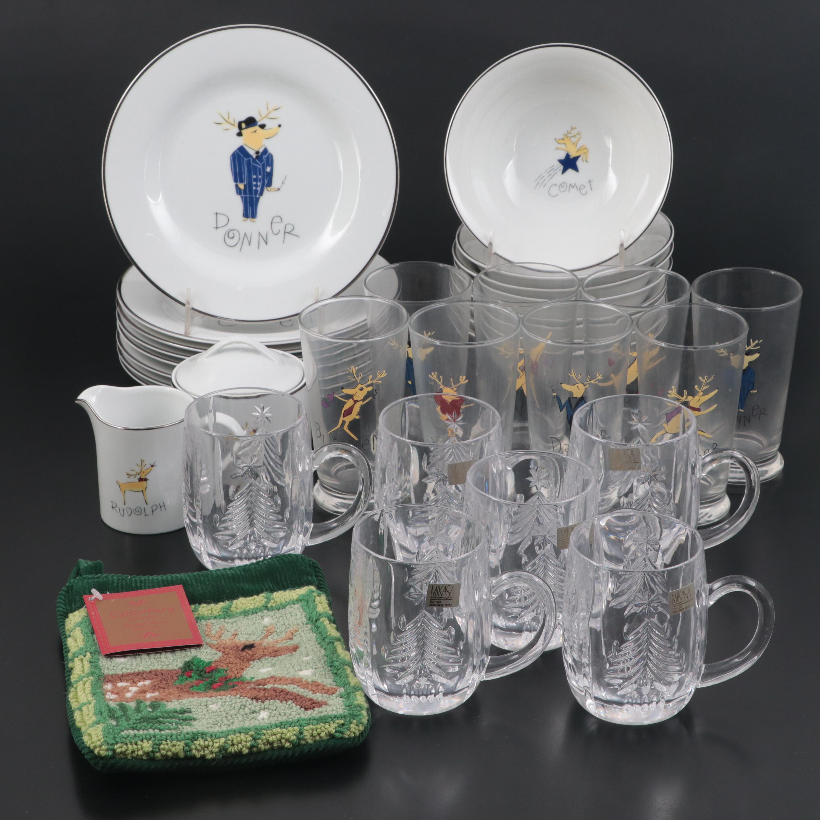 Pottery Barn "Reindeer" Dinnerware and Other Christmas Tableware