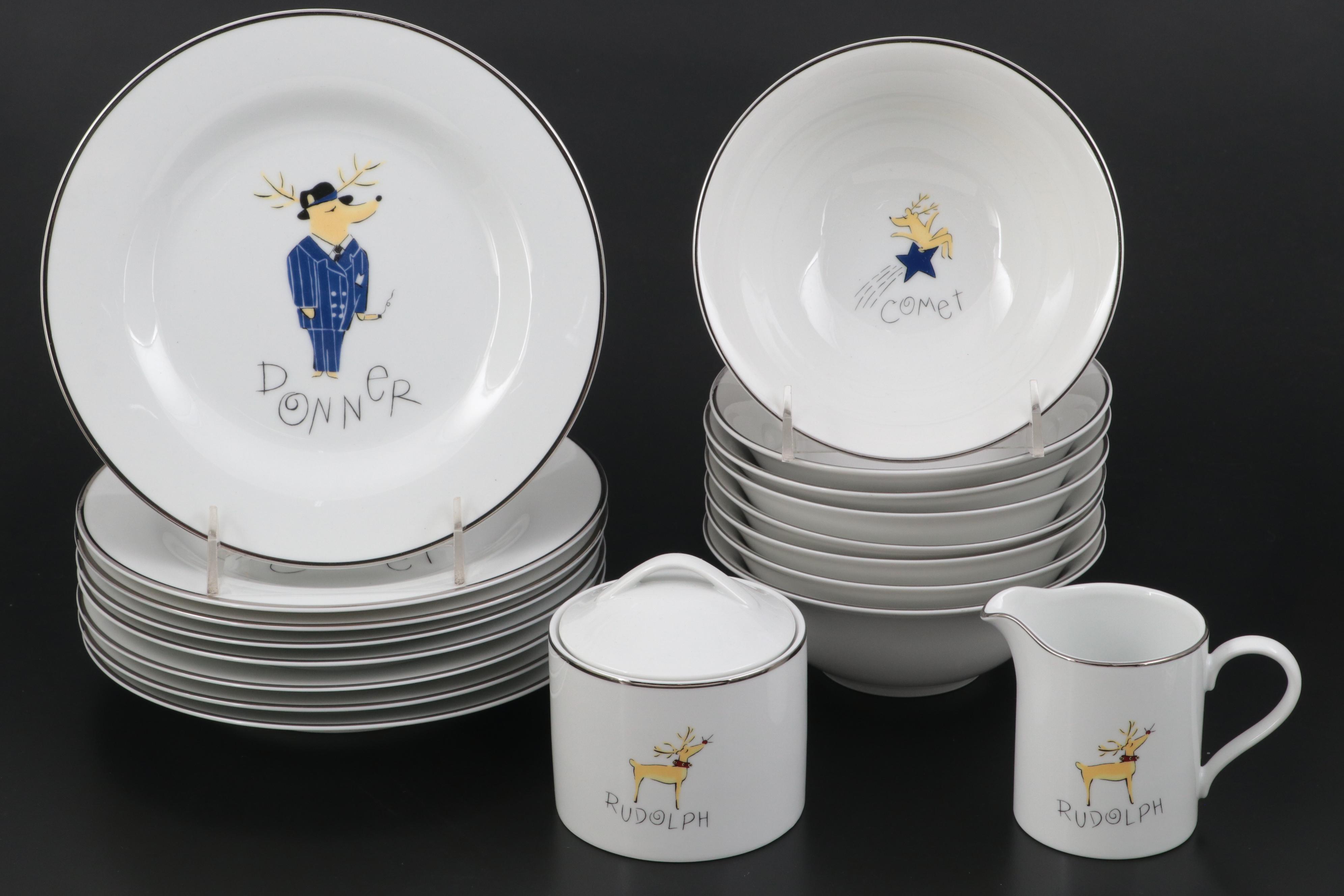 Pottery Barn "Reindeer" Dinnerware and Other Christmas Tableware