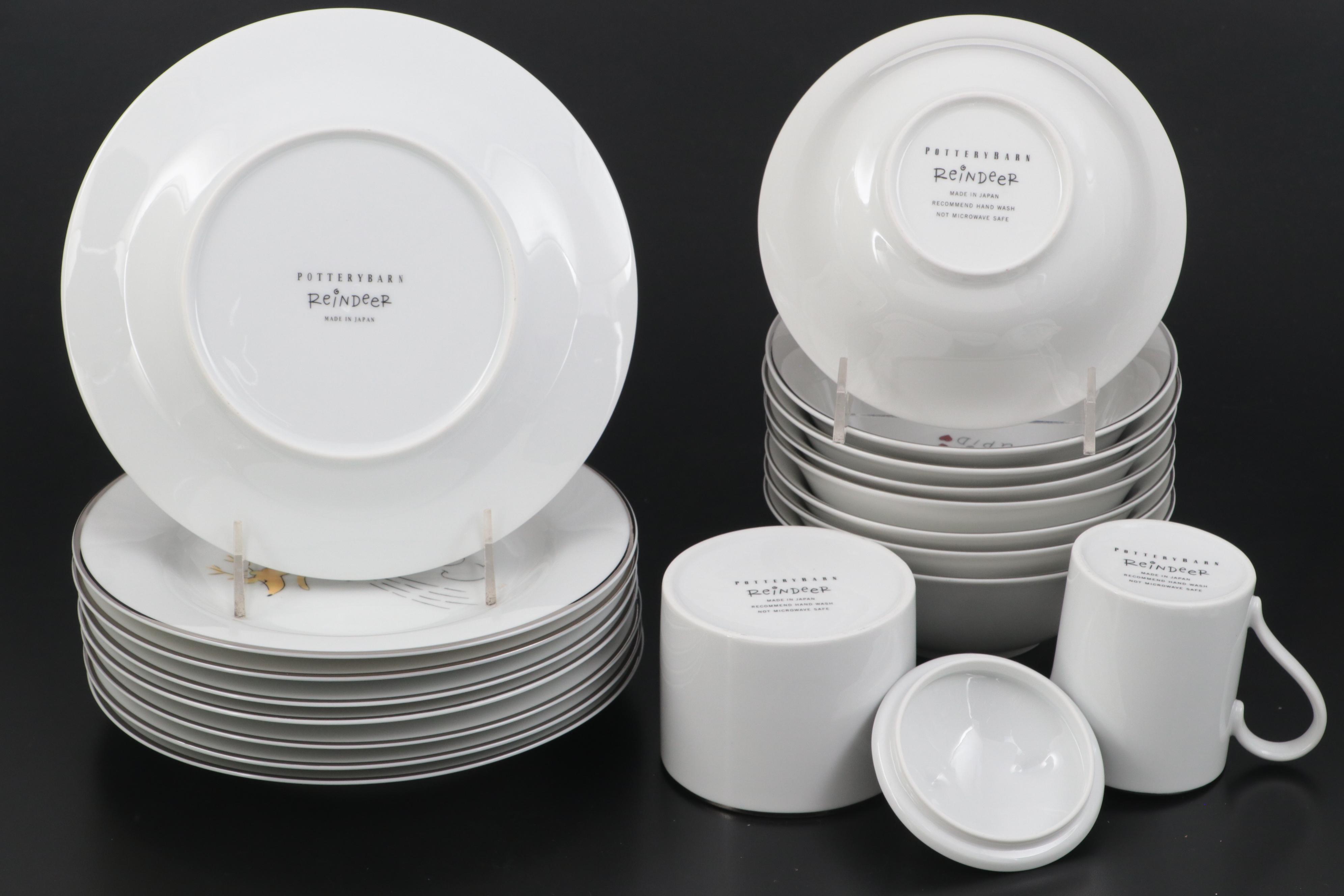 Pottery Barn "Reindeer" Dinnerware and Other Christmas Tableware