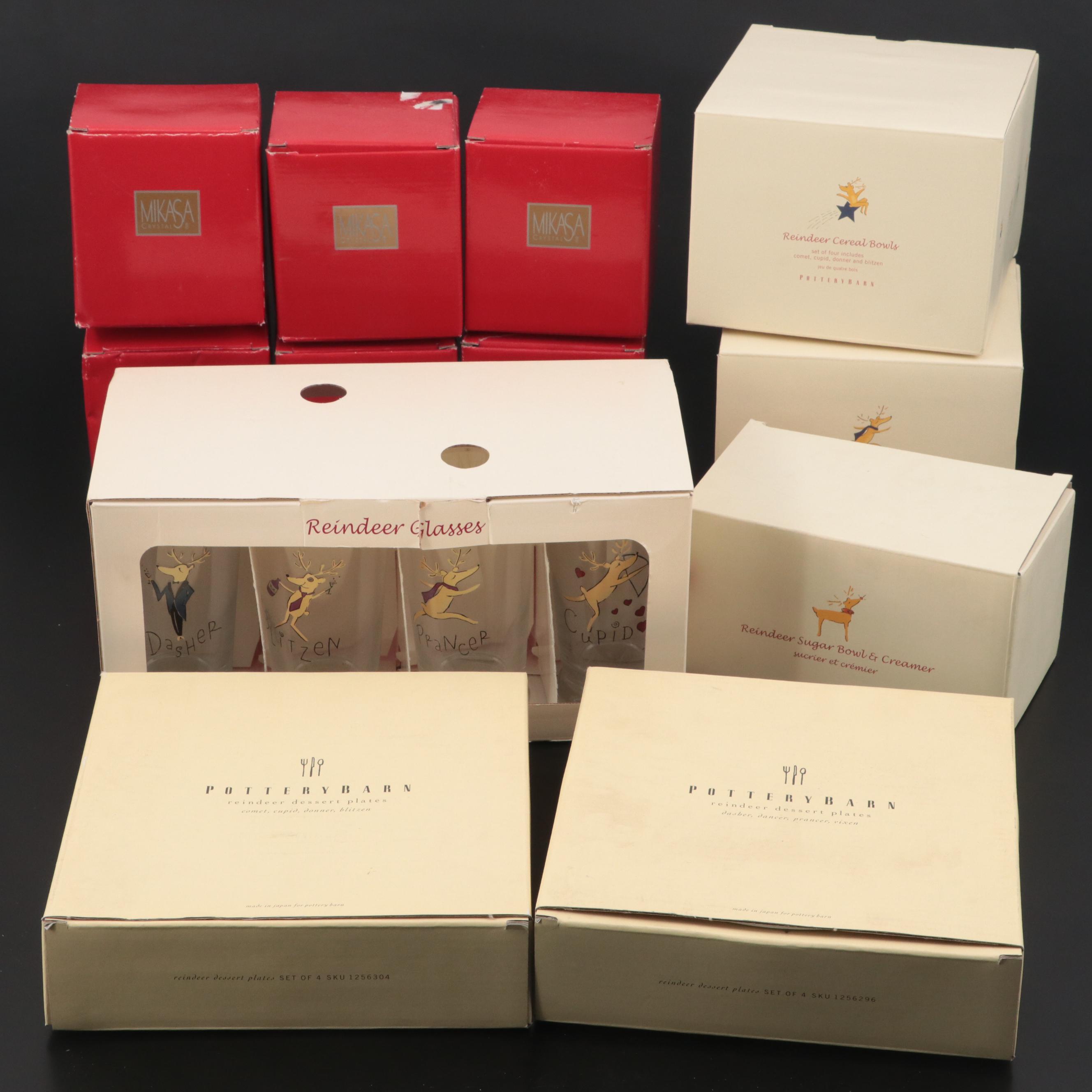 Pottery Barn "Reindeer" Dinnerware and Other Christmas Tableware