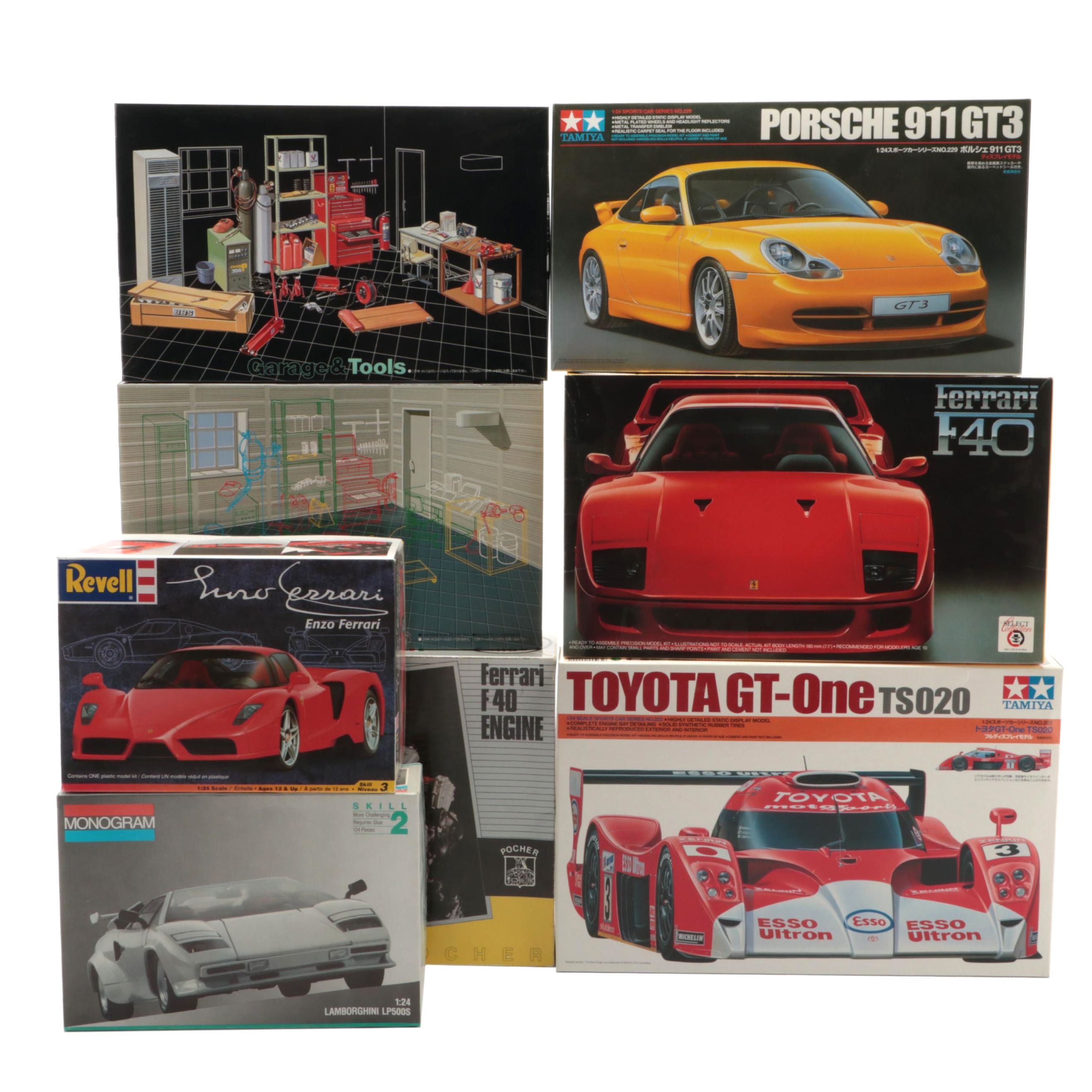 Lamborghini LP500S, Ferrari F40, and More Model Car Kits