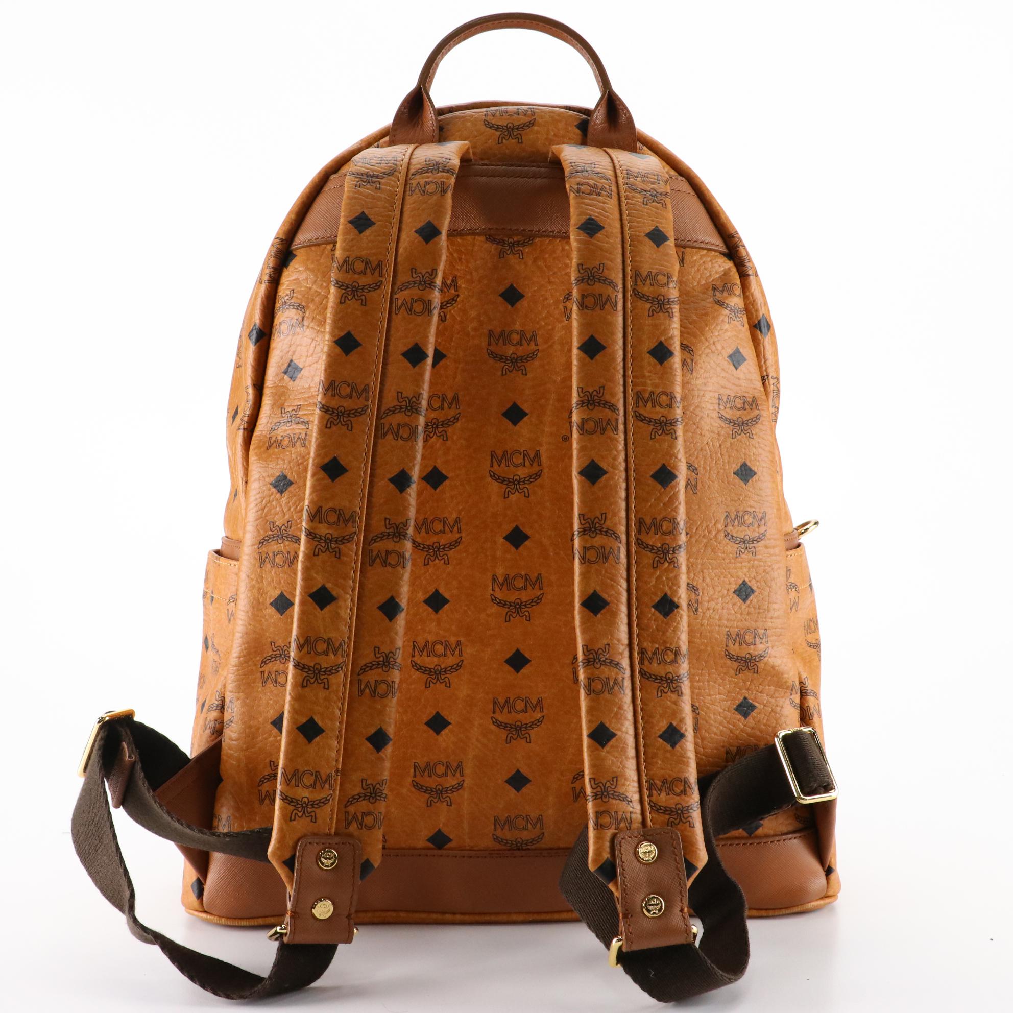 MCM Craig & Karl Limited Edition Stark Backpack in Cognac Visetos Canvas