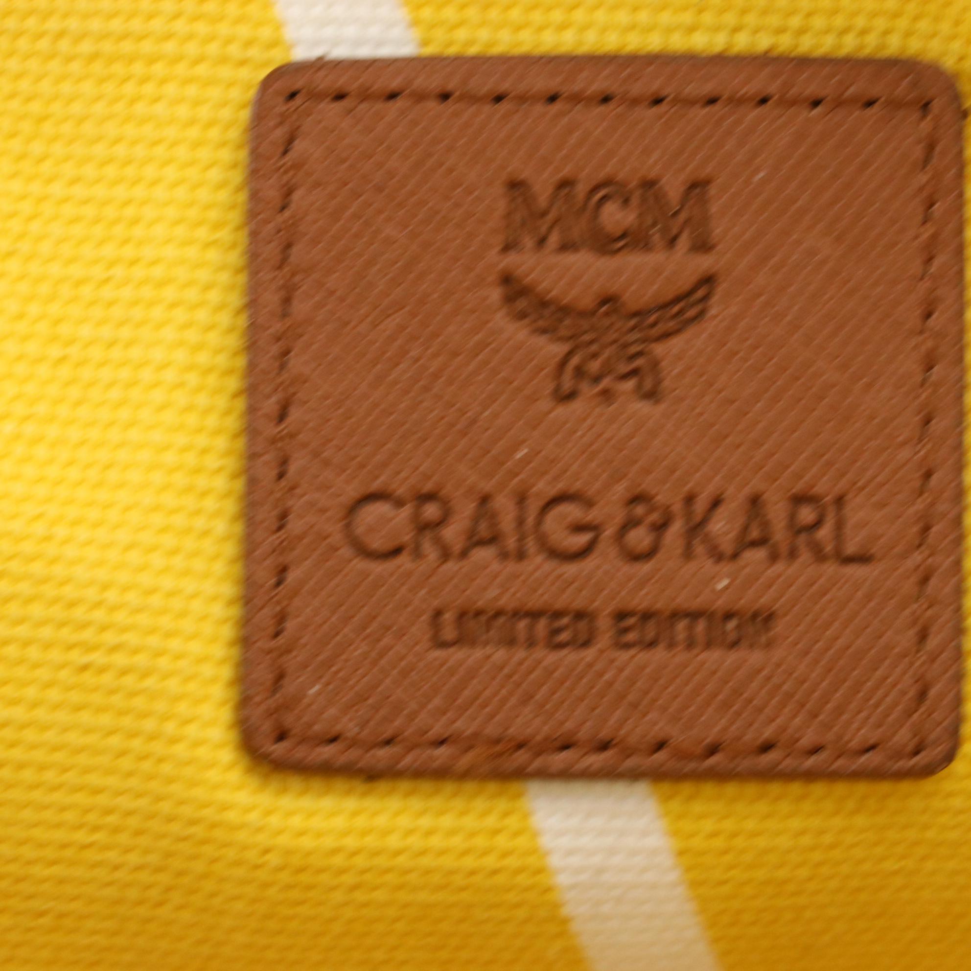 MCM Craig & Karl Limited Edition Stark Backpack in Cognac Visetos Canvas