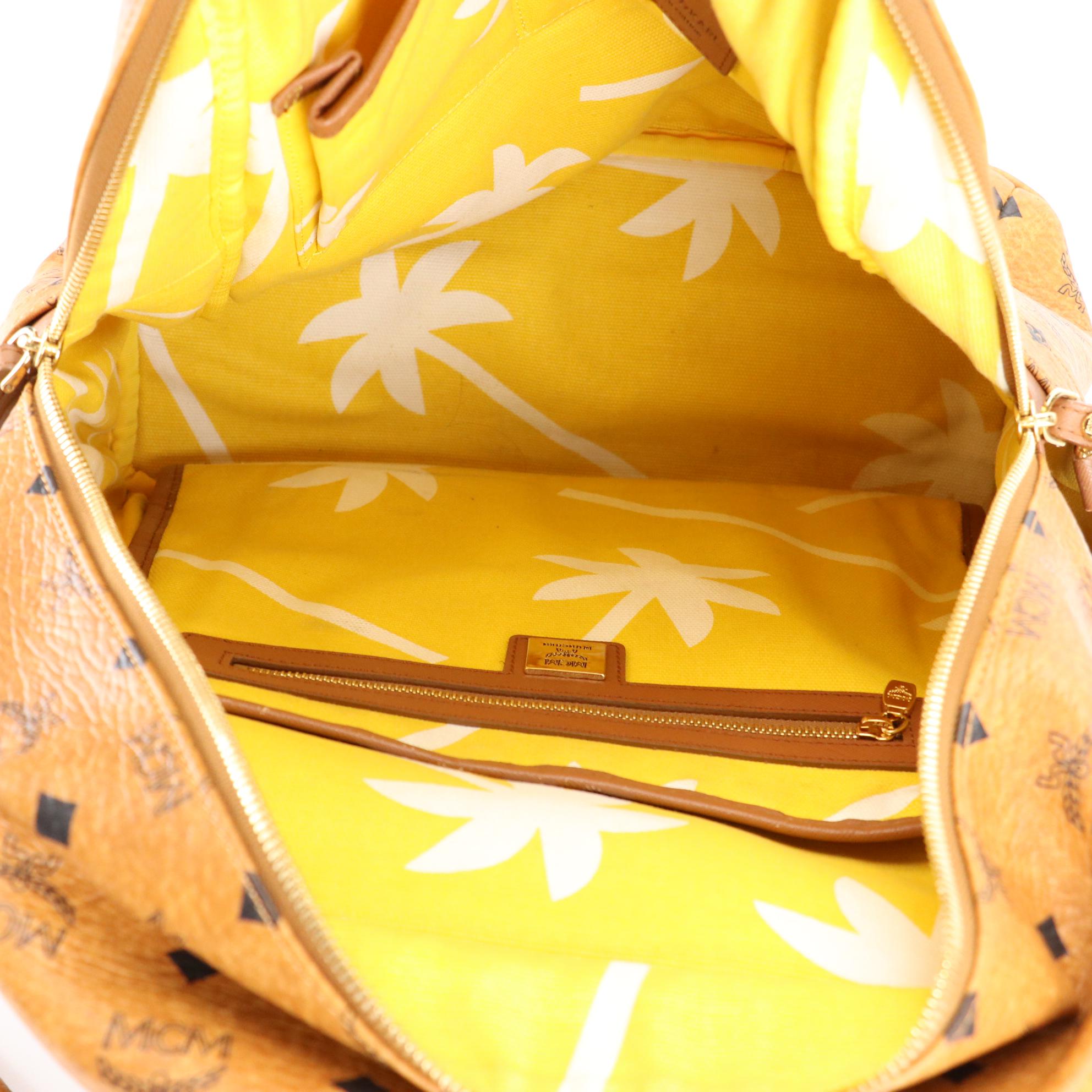 MCM Craig & Karl Limited Edition Stark Backpack in Cognac Visetos Canvas