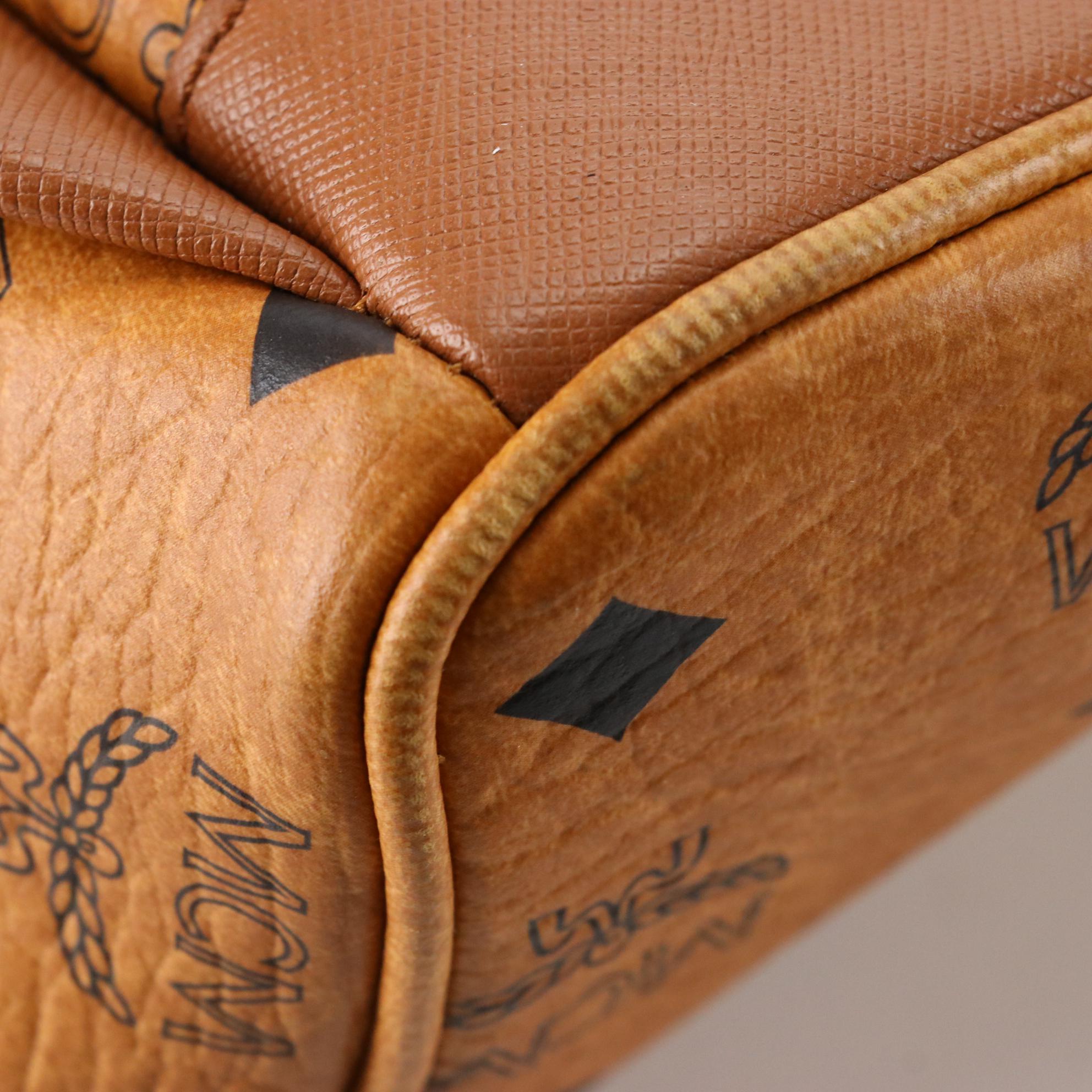 MCM Craig & Karl Limited Edition Stark Backpack in Cognac Visetos Canvas