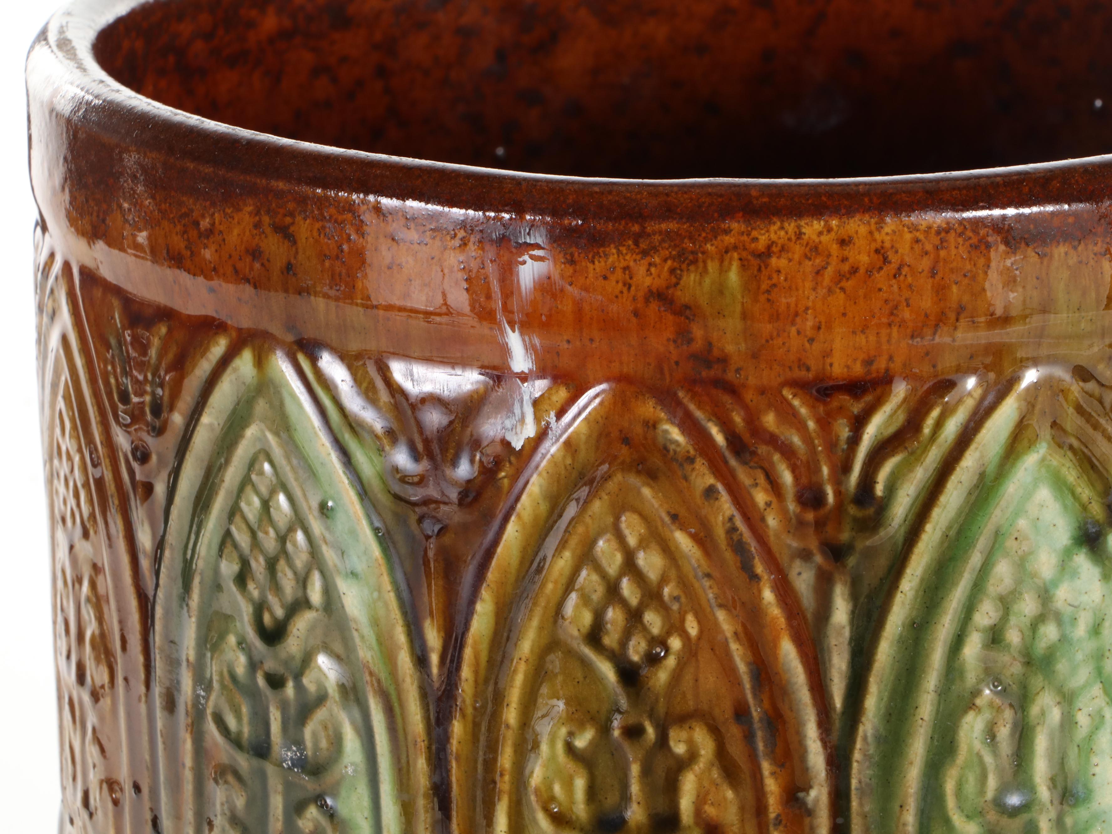 American Majolica Pottery Umbrella Stand