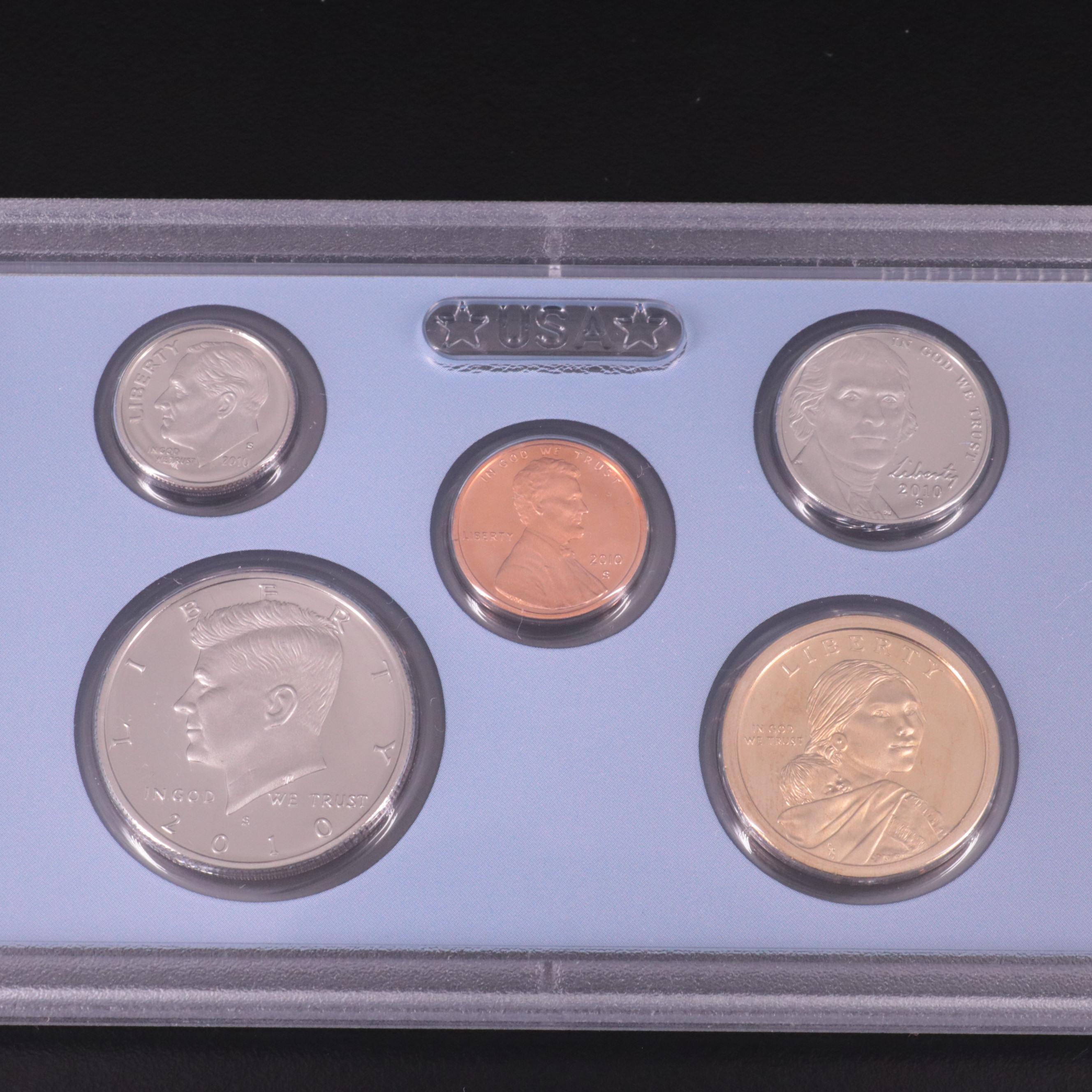 Four United States Mint Proof Sets 2010, 2012, 2013, and 2014