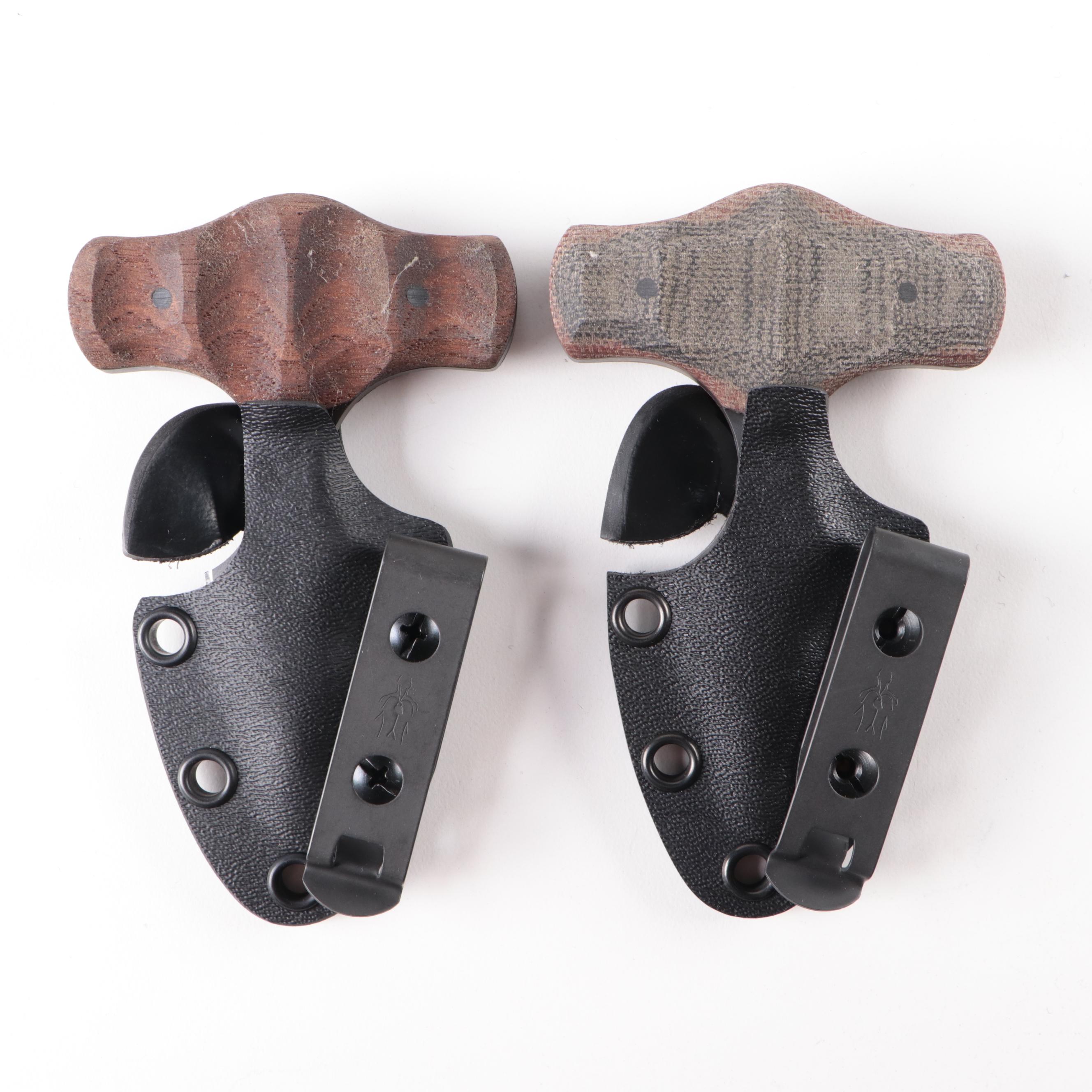 RMJ Raider Dagger with Winkler Push Daggers and Shun Knife Cases