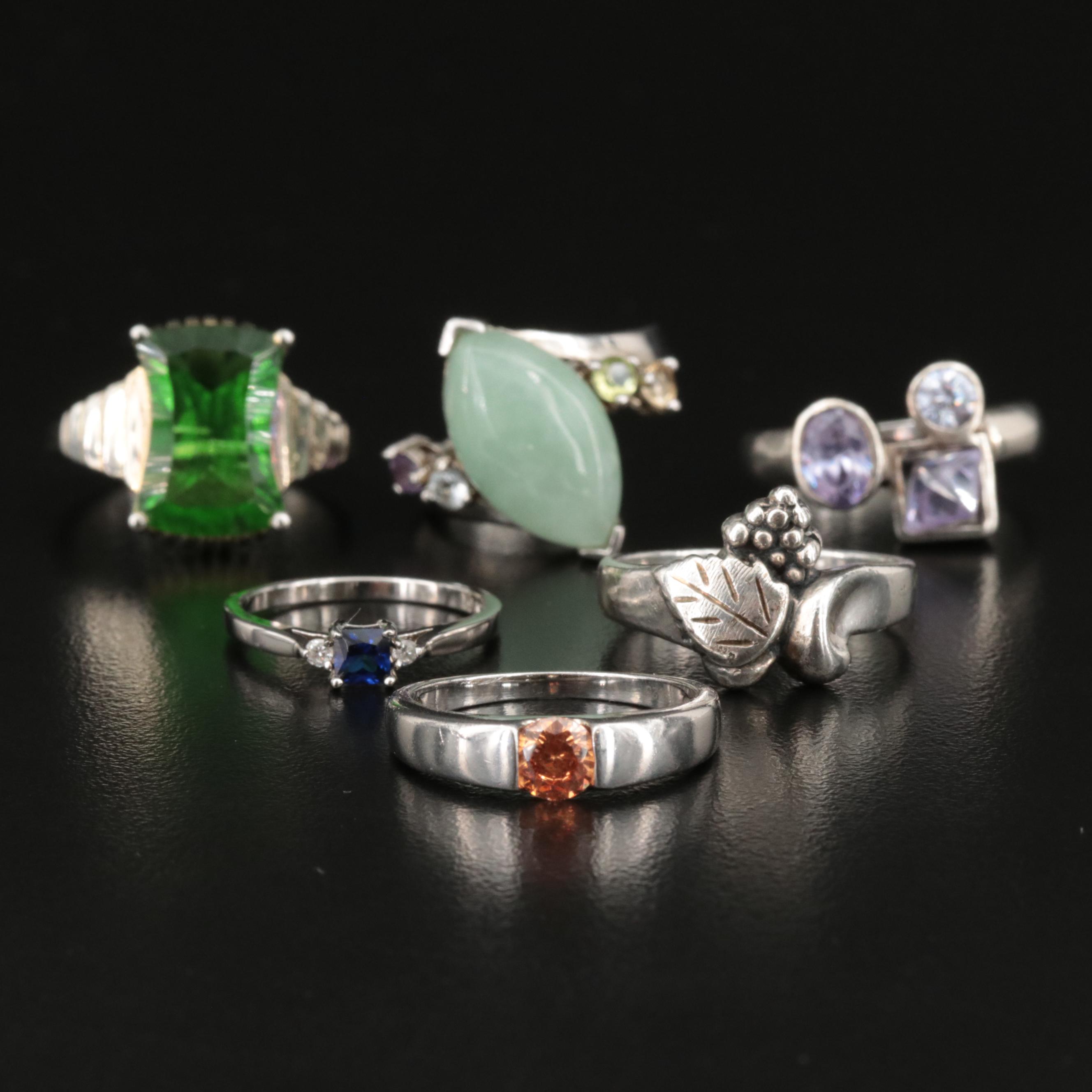 Sterling Rings Including Stauer, Amethysts, Peridot and Cubic Zirconia