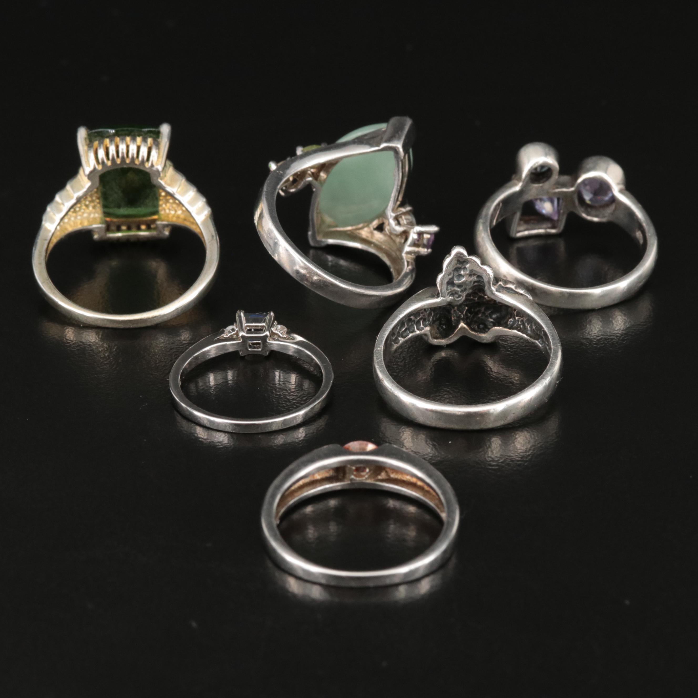 Sterling Rings Including Stauer, Amethysts, Peridot and Cubic Zirconia