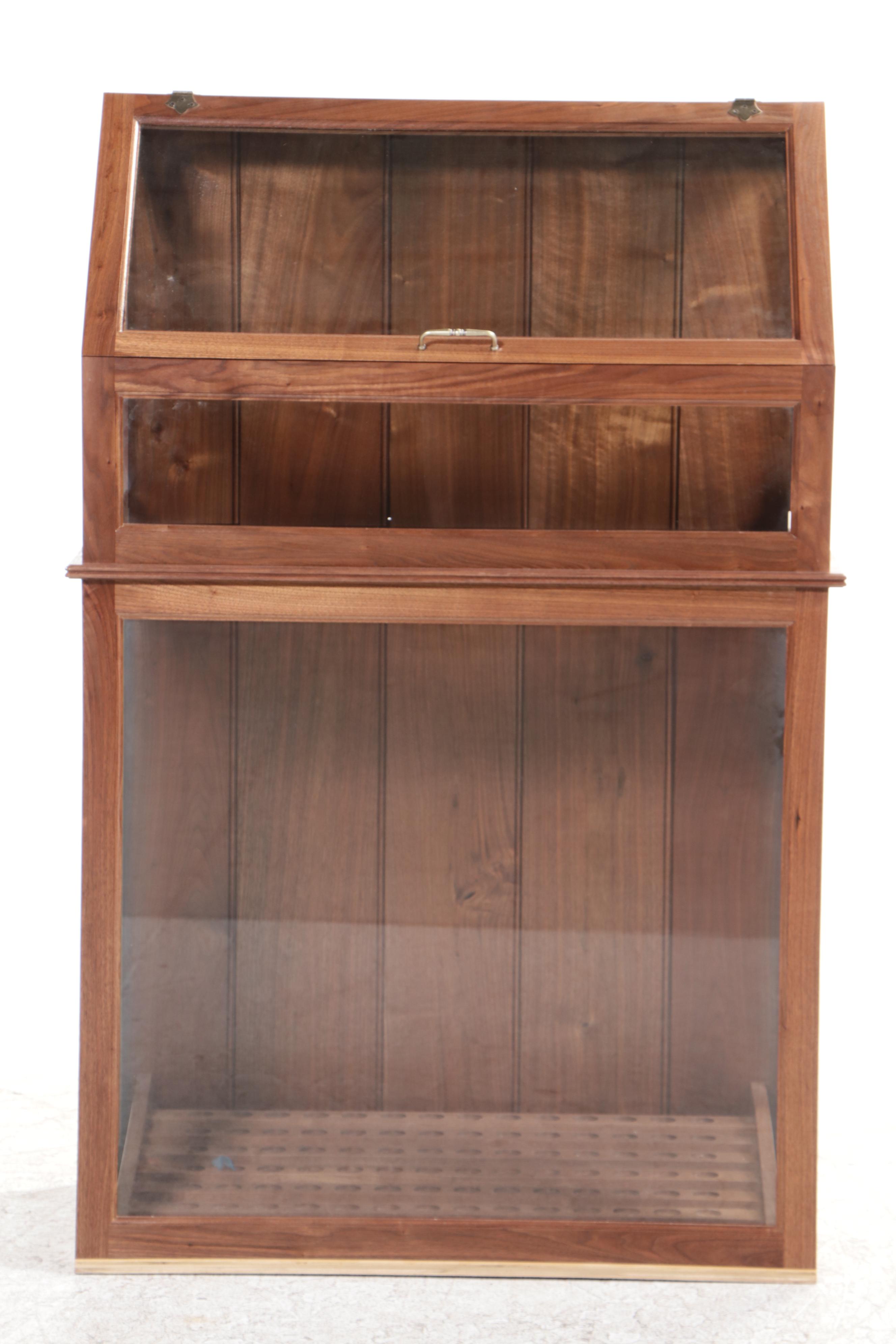 CustomMade Walnut and Glass Golf Club Display Case EBTH