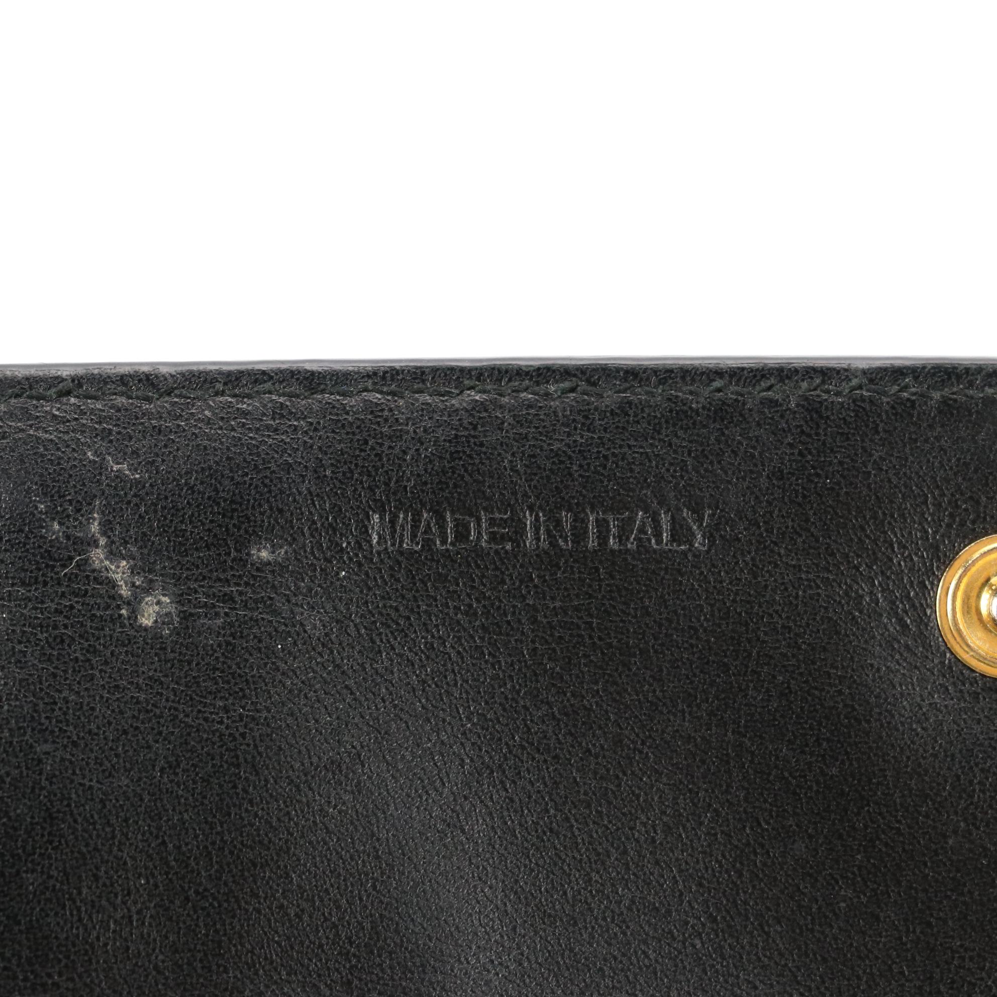 Prada Flap Long Wallet in Black Patent Leather