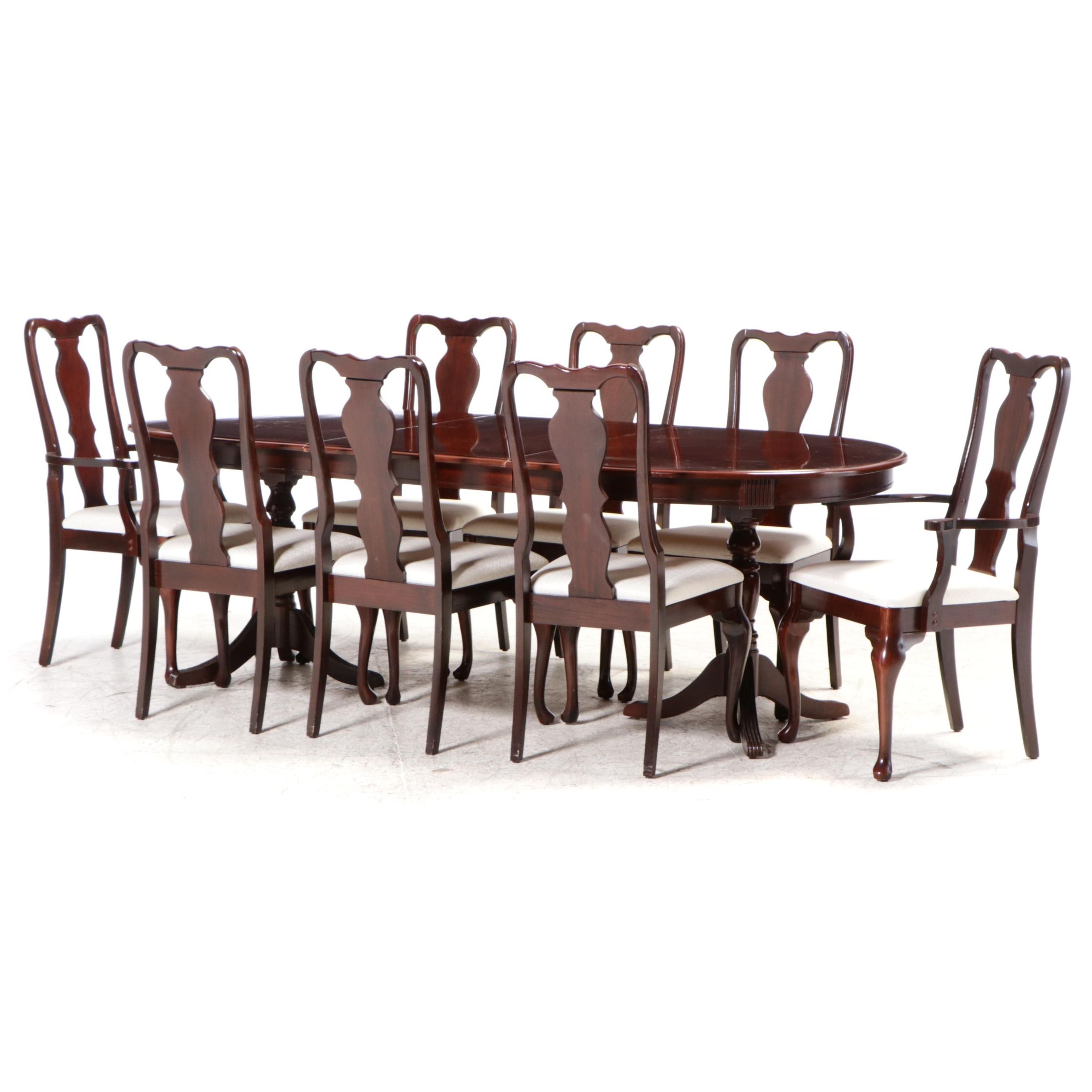 Singer Furniture Queen Anne Style Cherry Nine-Piece Dining Set