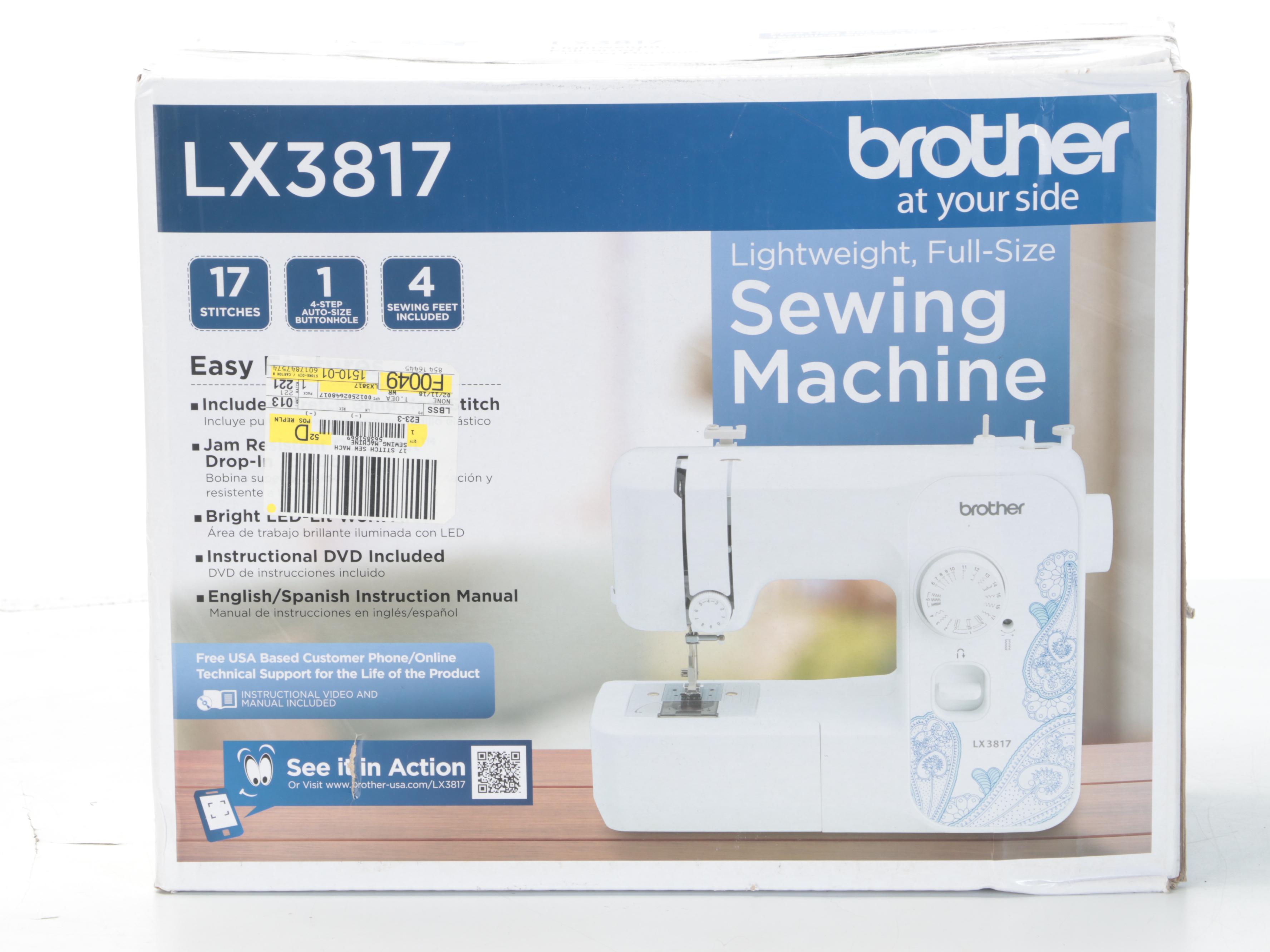 Singer and Brother Sewing Machines With Case, Supplies and Notions