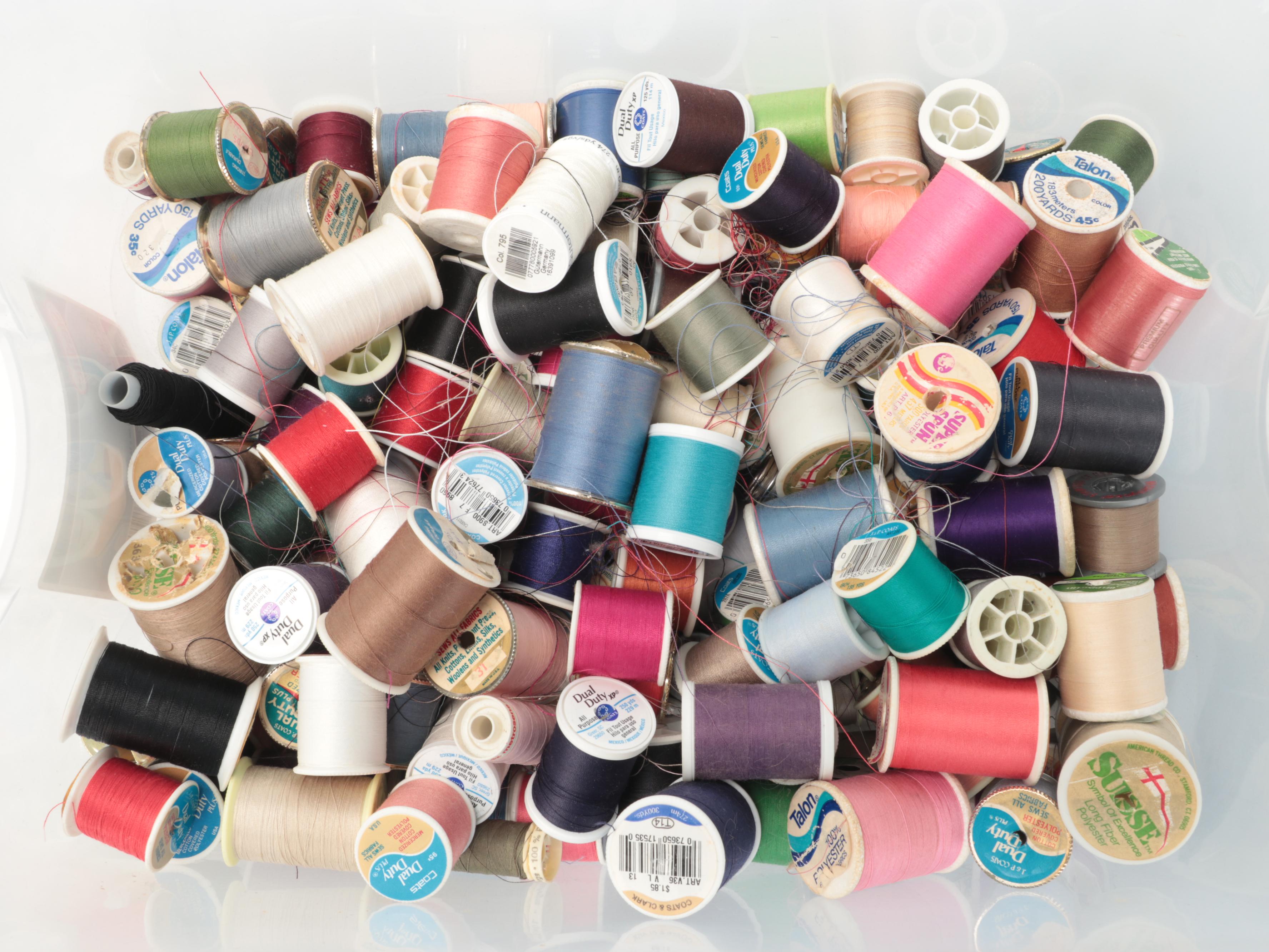 Singer and Brother Sewing Machines With Case, Supplies and Notions