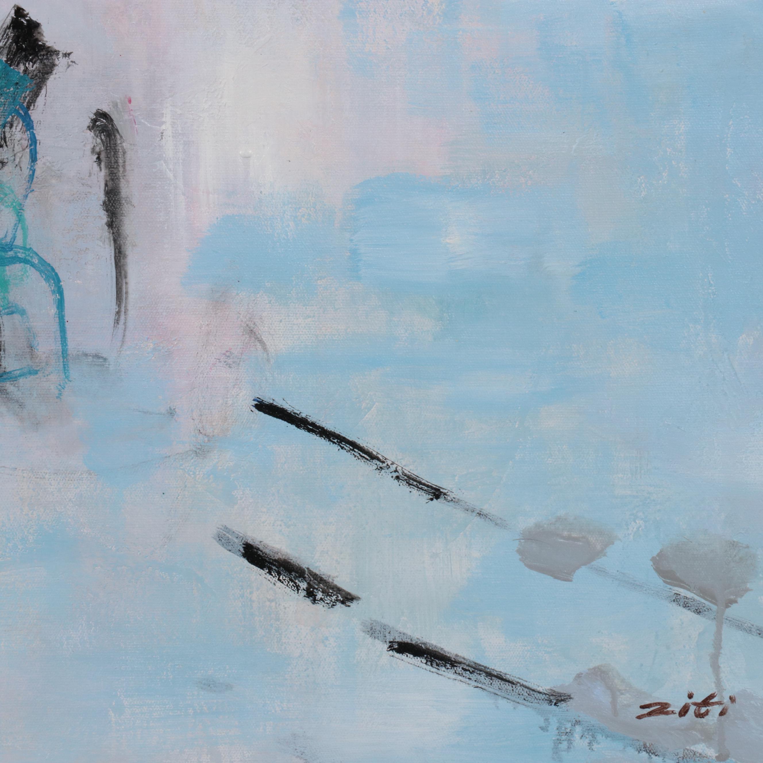 Non-Objective Abstract Oil Painting, 21st Century