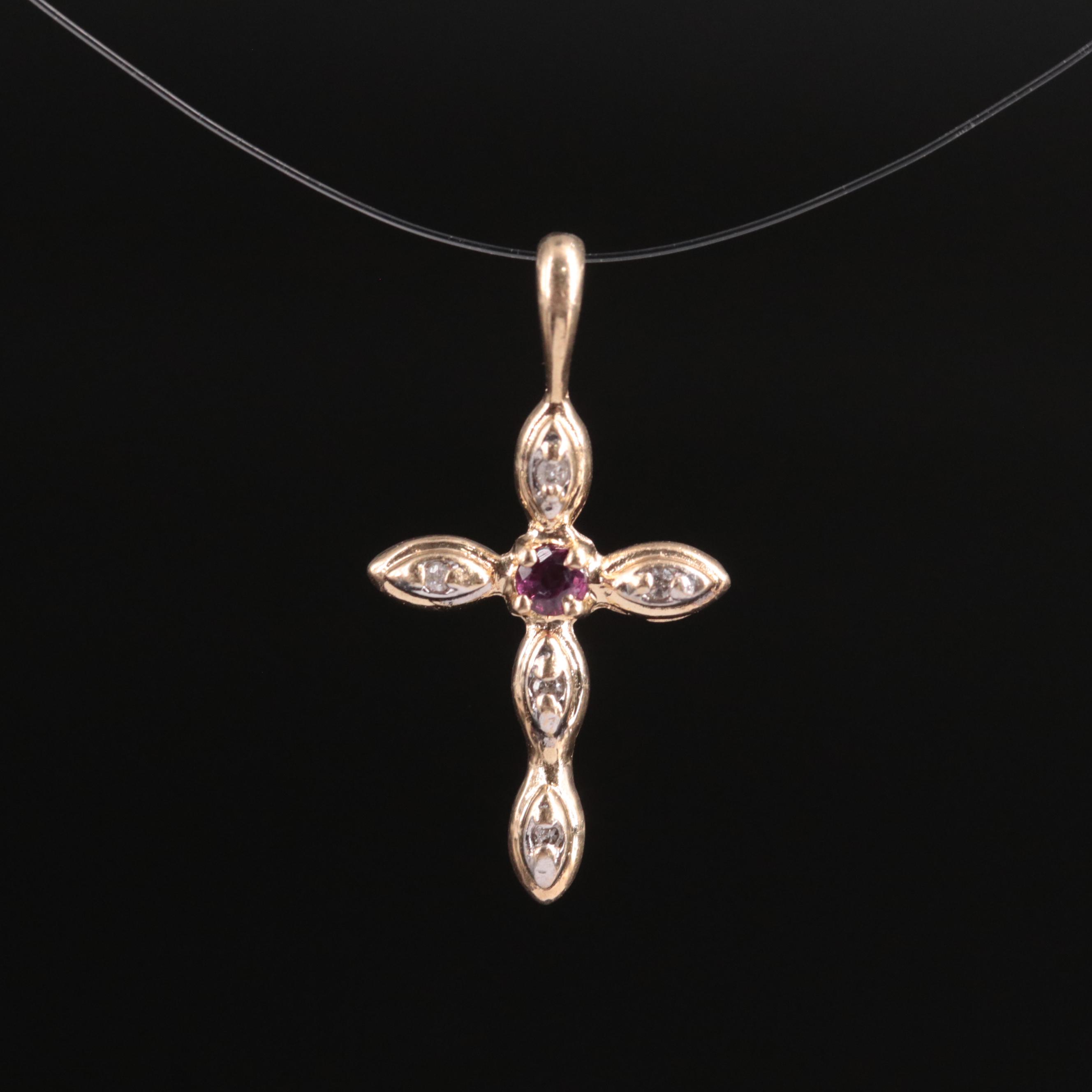 14K Cross Pendant