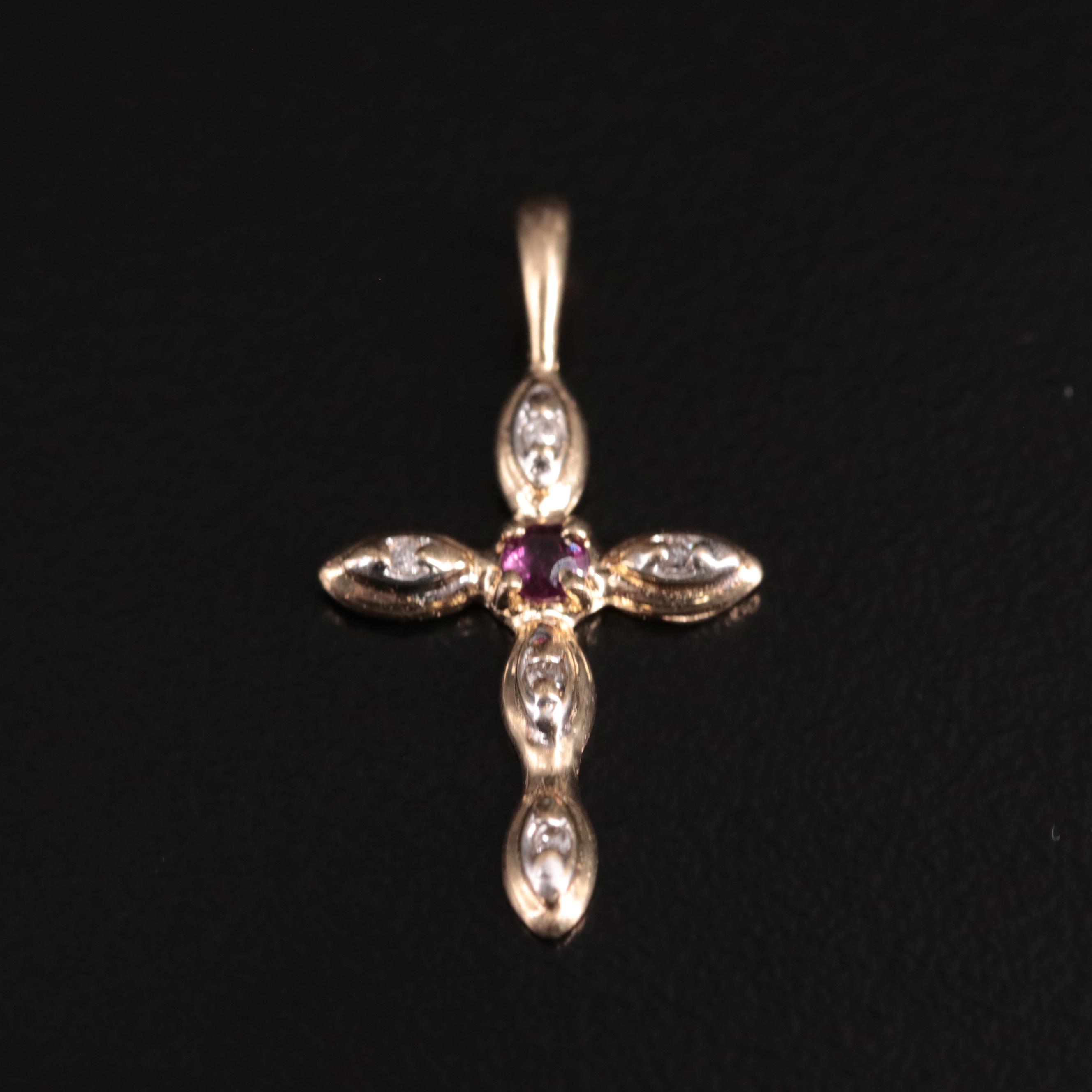 14K Cross Pendant