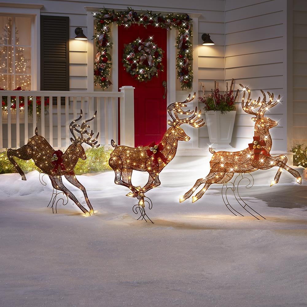 Choreographed Illuminated Galloping Reindeer