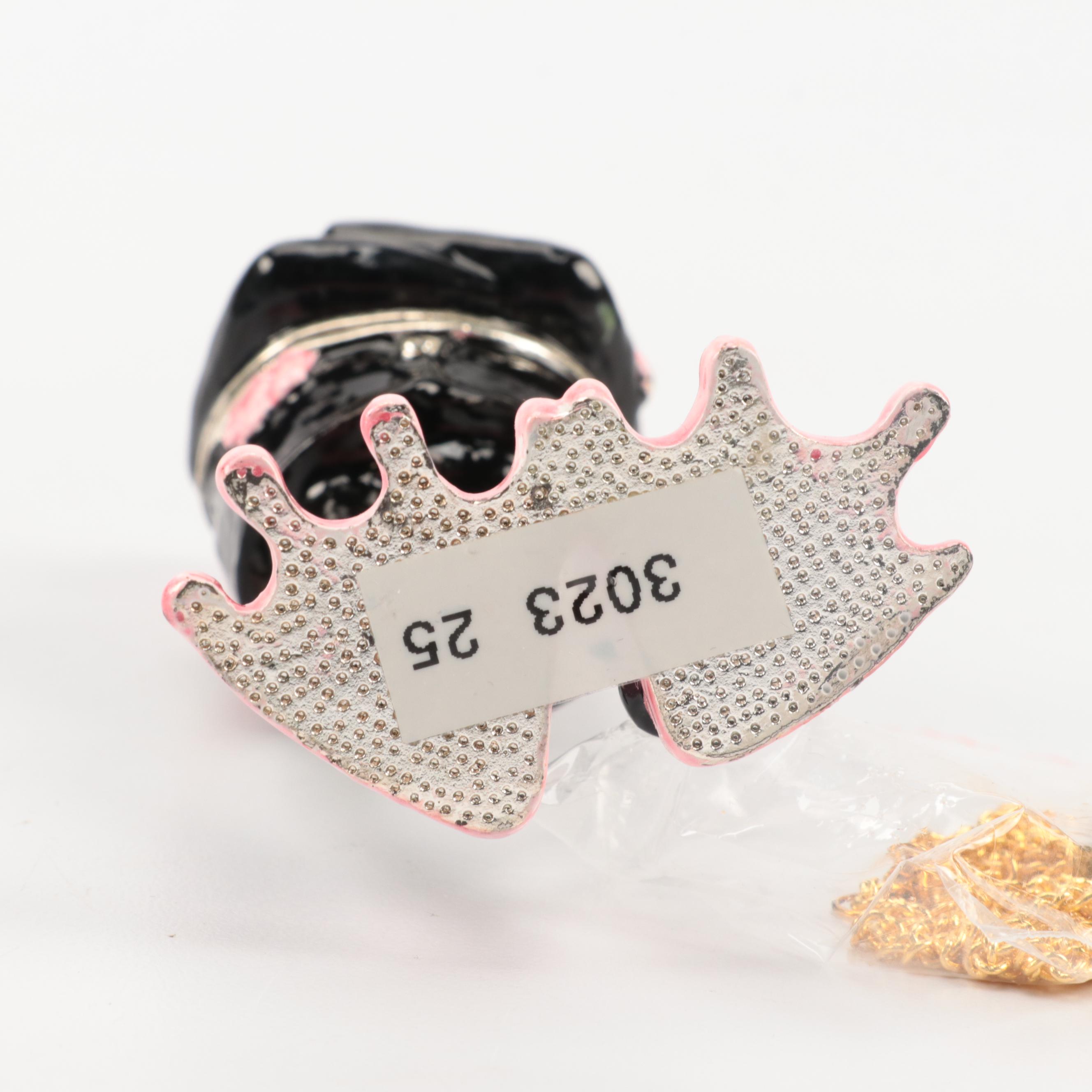 Jere Luxury Bejeweled Enameled Dolphin and Frog Trinket Boxes