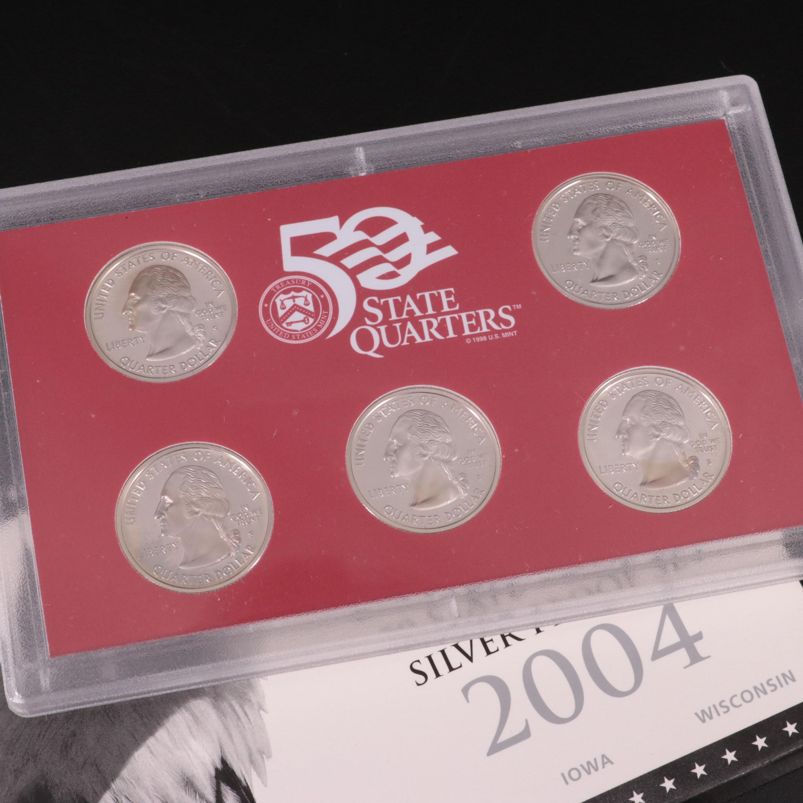 Three Statehood Quarter Silver Proof Sets