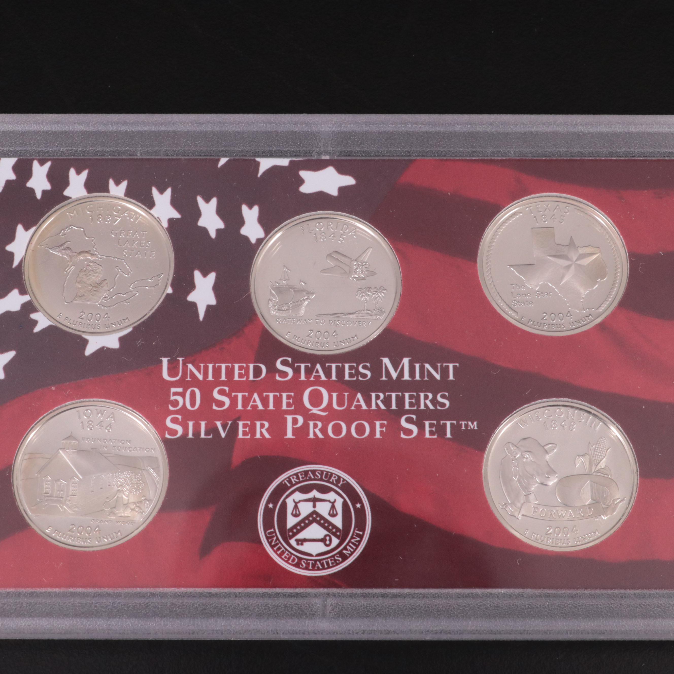 Three Statehood Quarter Silver Proof Sets