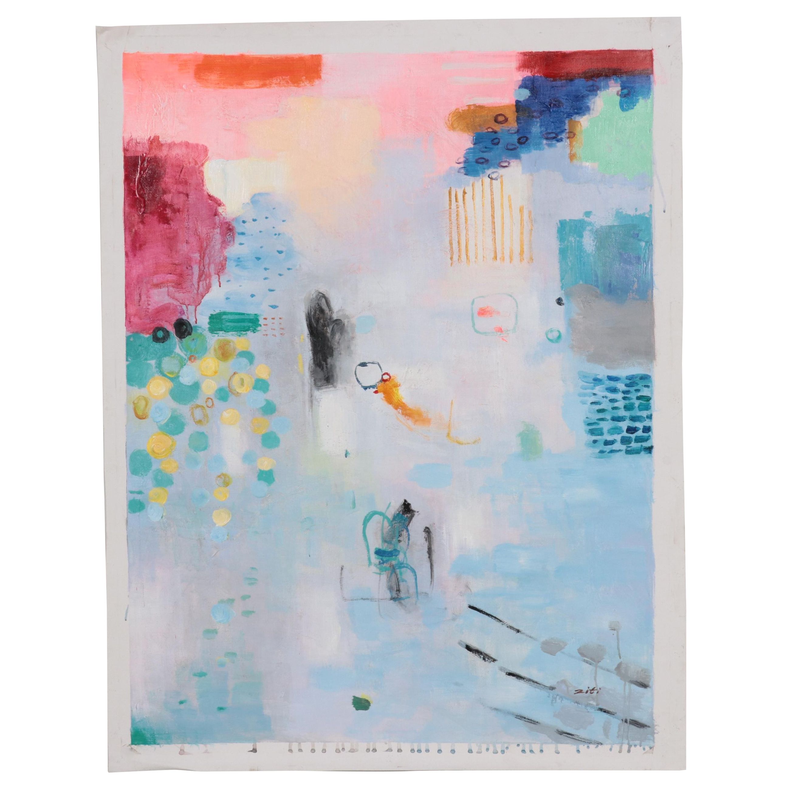 Non-Objective Abstract Oil Painting, 21st Century