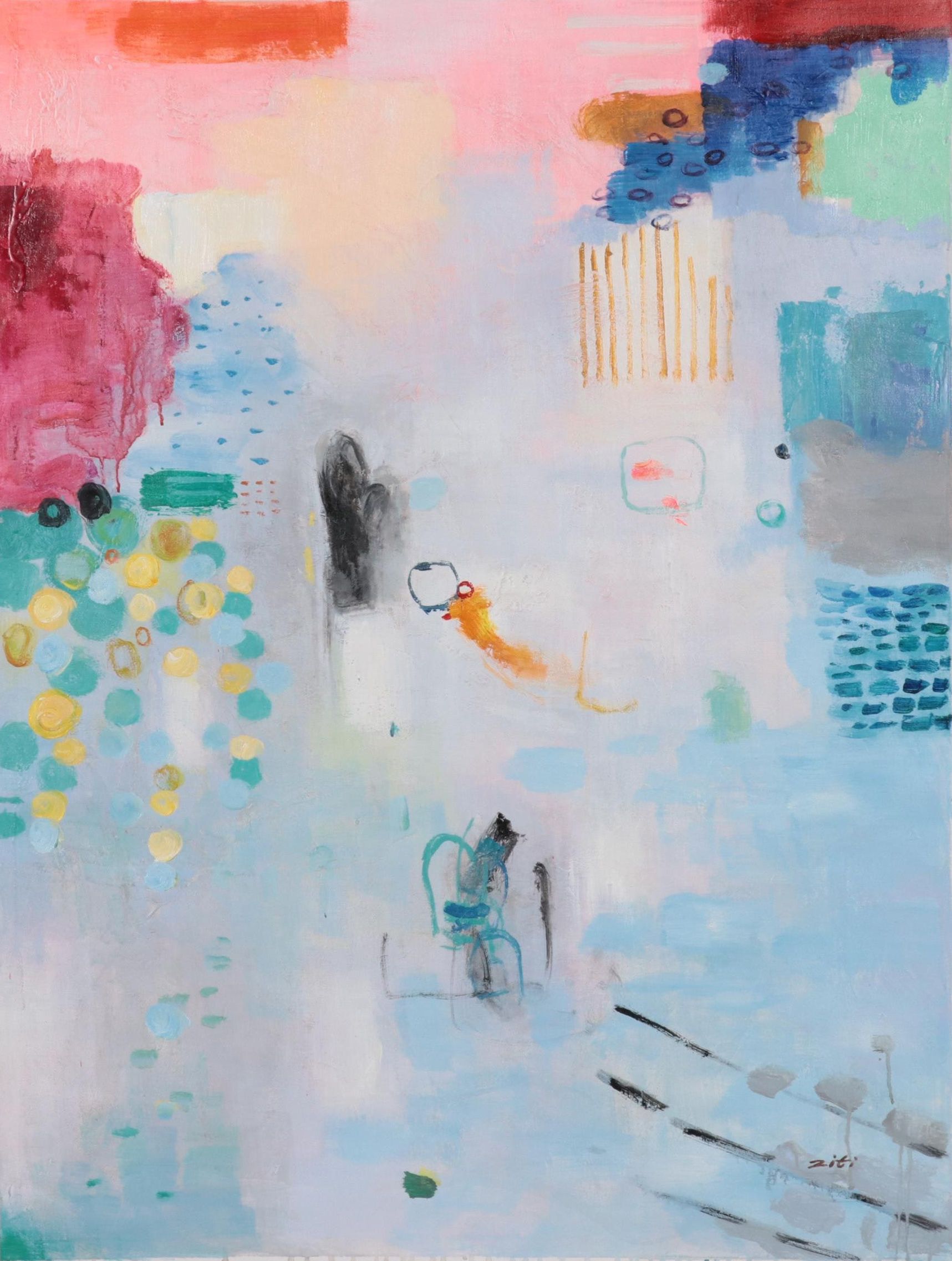 Non-Objective Abstract Oil Painting, 21st Century