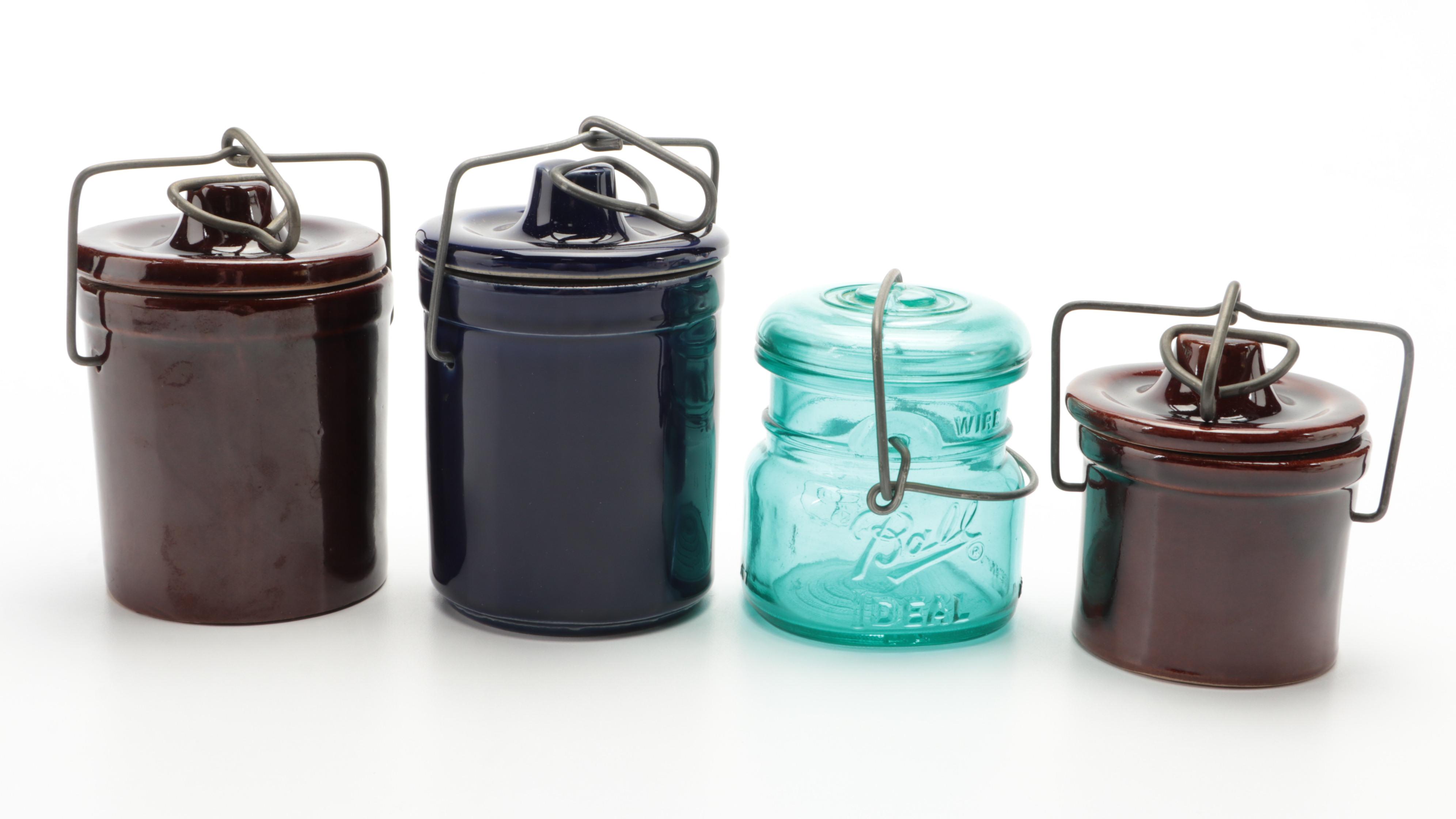 Ritz Cracker Tin with Hygeia Screw Top Bottles, Soup Mugs, and More