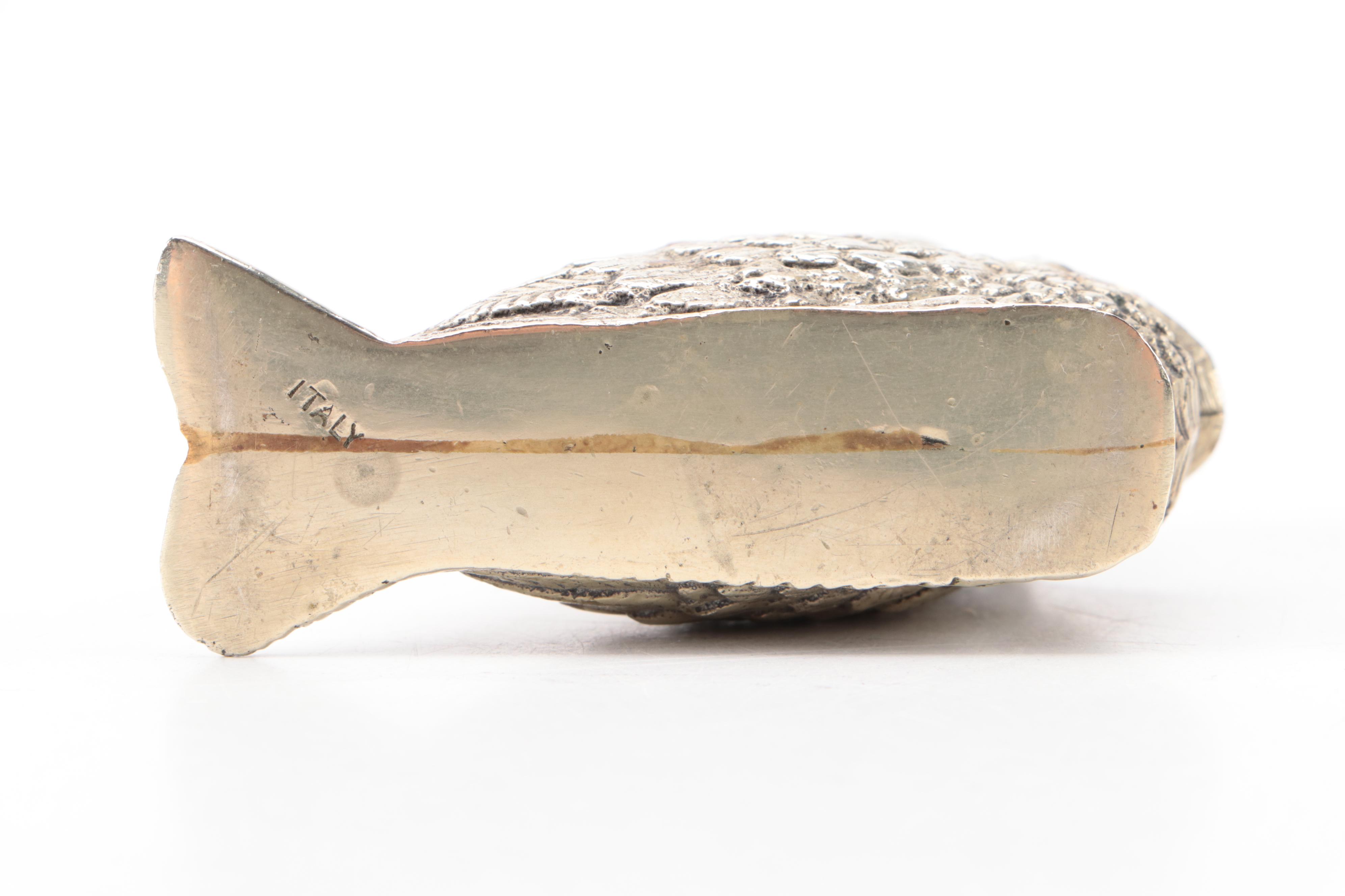 Embellished Enameled Bird Box with Italian Brass Bird Ashtray