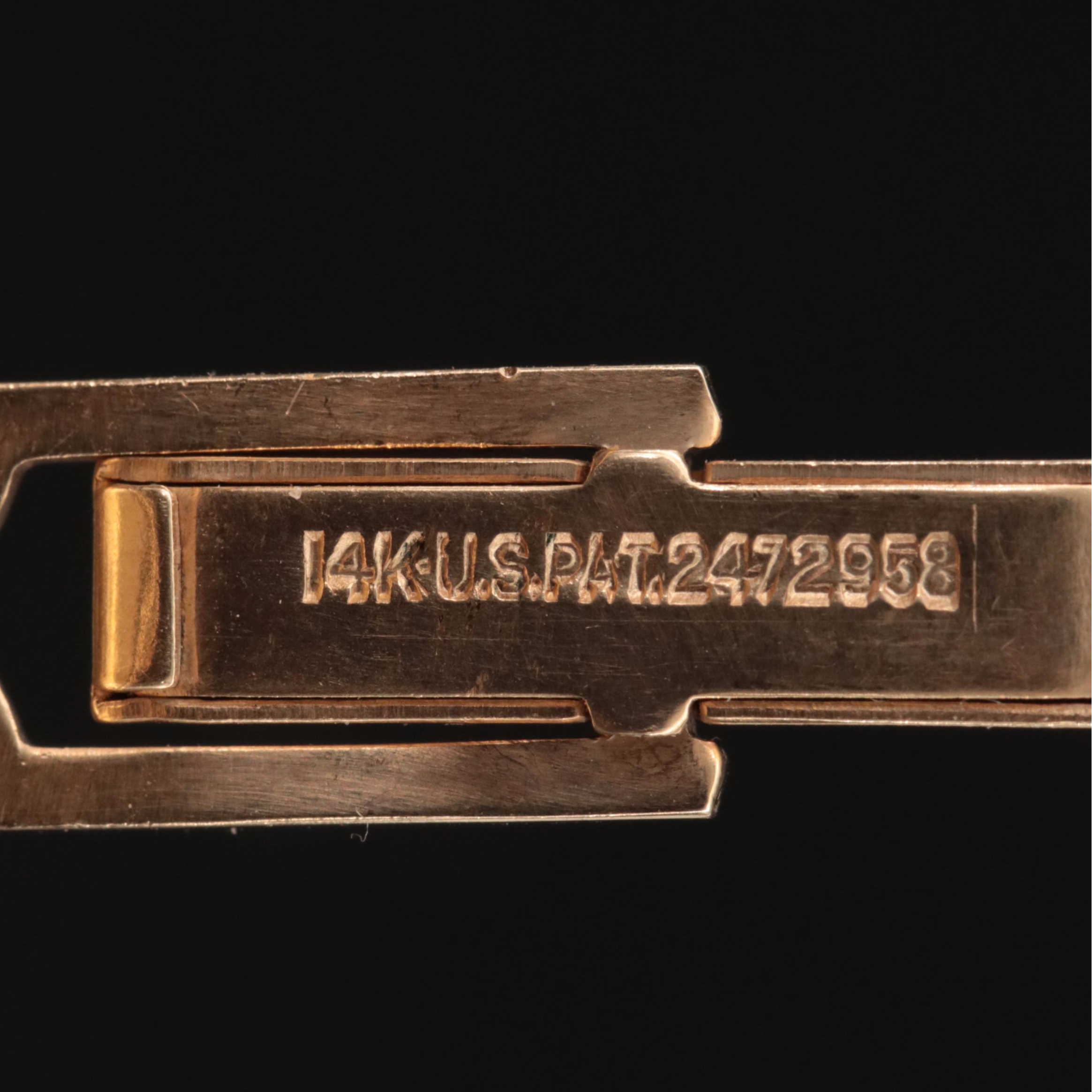 Vintage 14K Reverse Painted Porcelain Crane Cufflinks