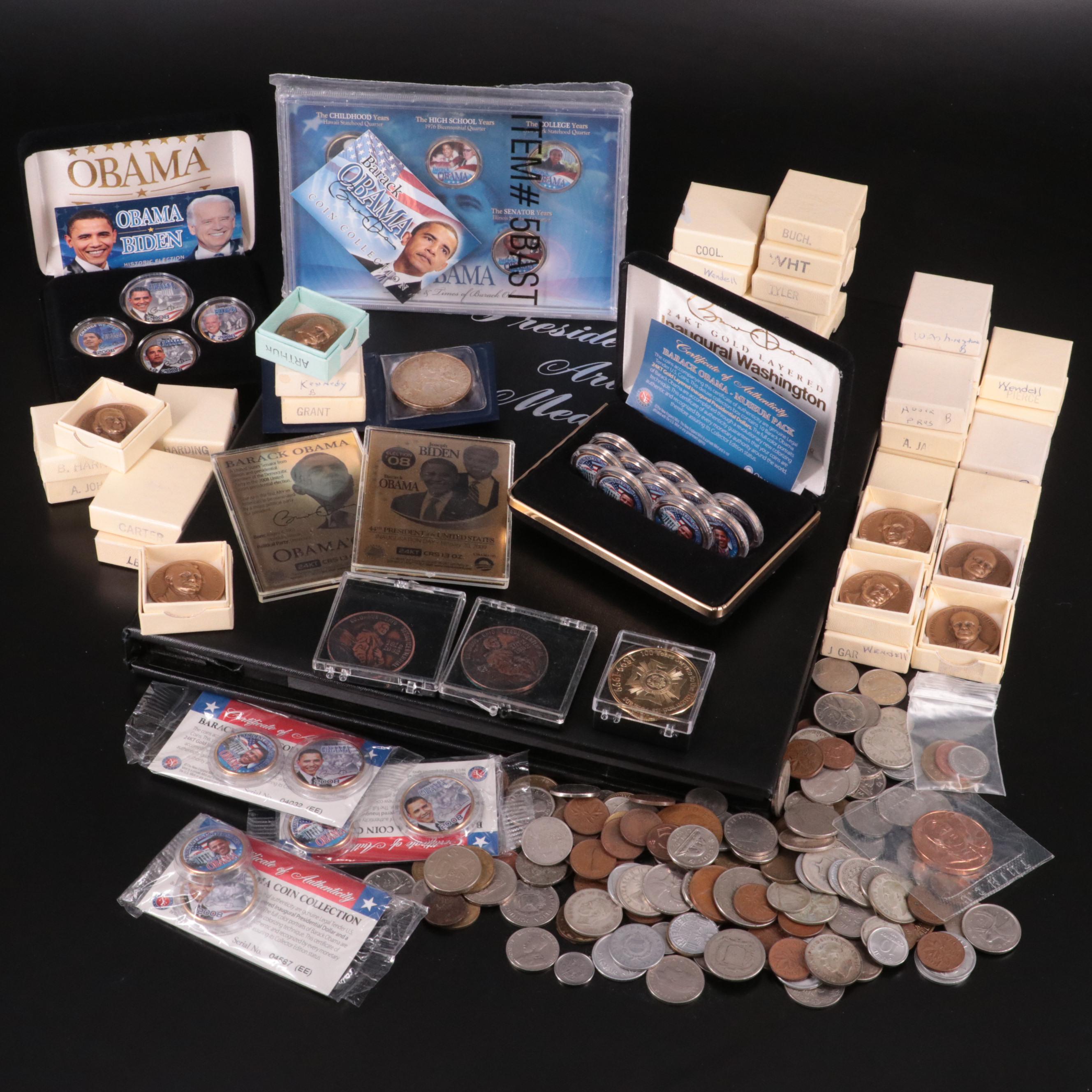 Presidential Medals, Obama Themed Items, and Foreign Coins